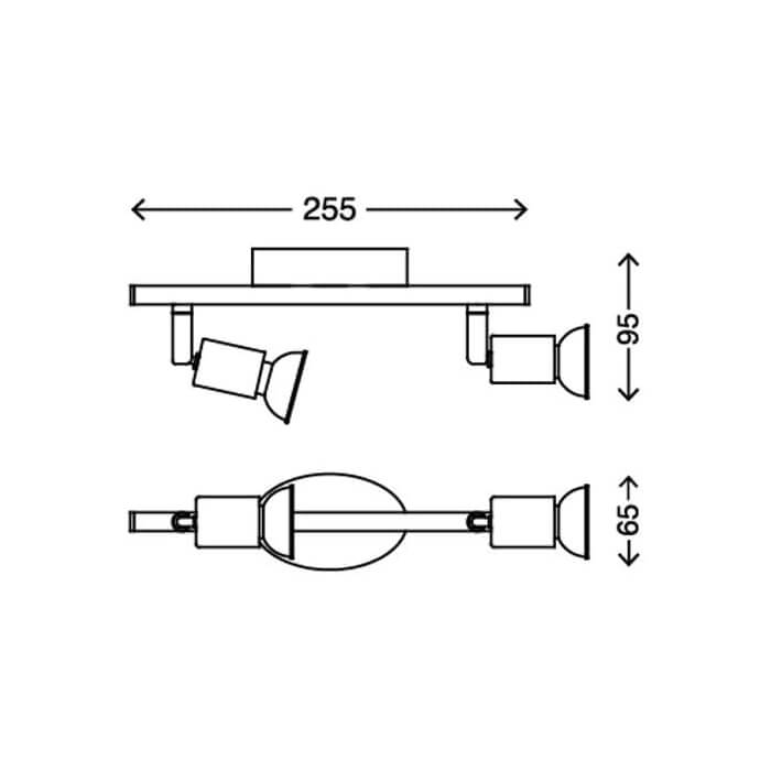 SIMPLE BARRA 2LX3W GU10 250LM BIANCO