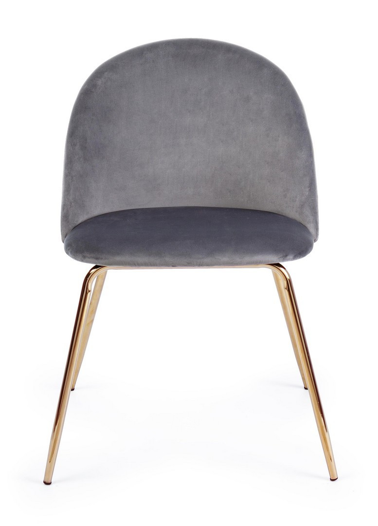 SEDIA TANYA VELLUTO GRIGIO
