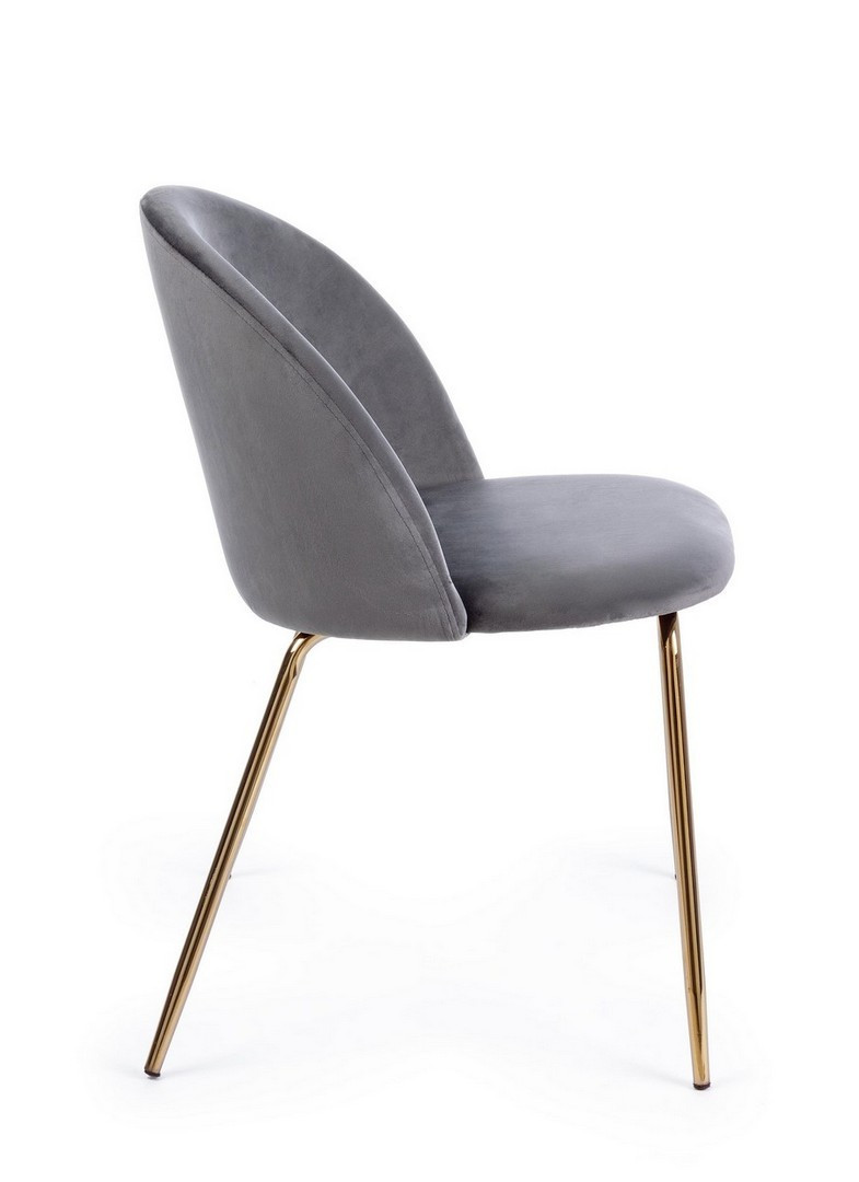 SEDIA TANYA VELLUTO GRIGIO