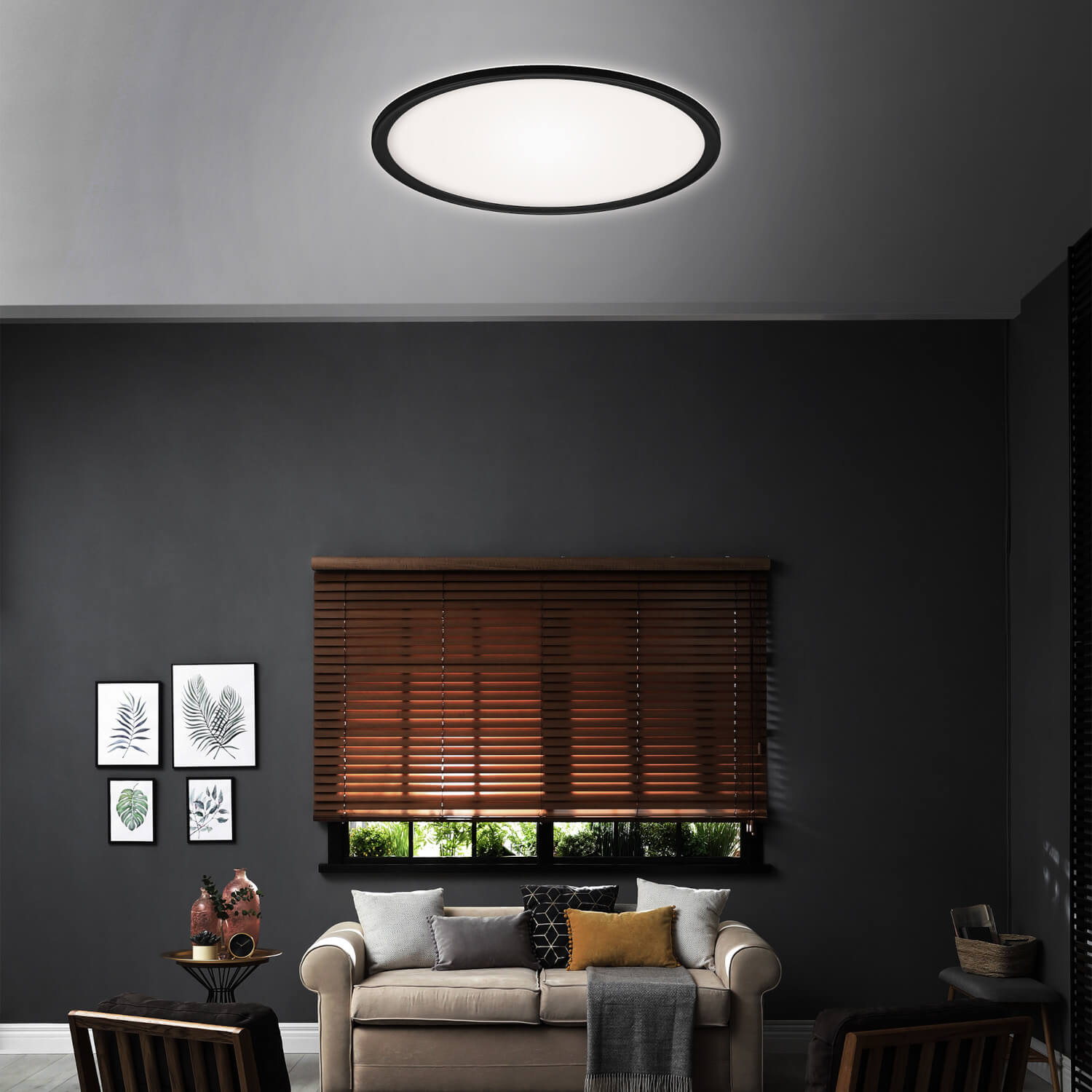 SLIM PLAFONIERA LED RETROILL.D.30 18W NERA C/TEL.