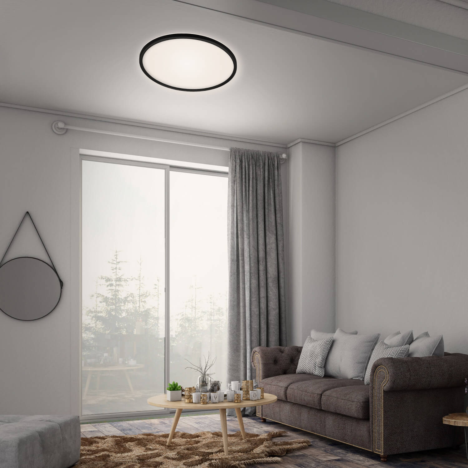 SLIM PLAFONIERA LED RETROILL.D.42 22W NERA C/TEL.
