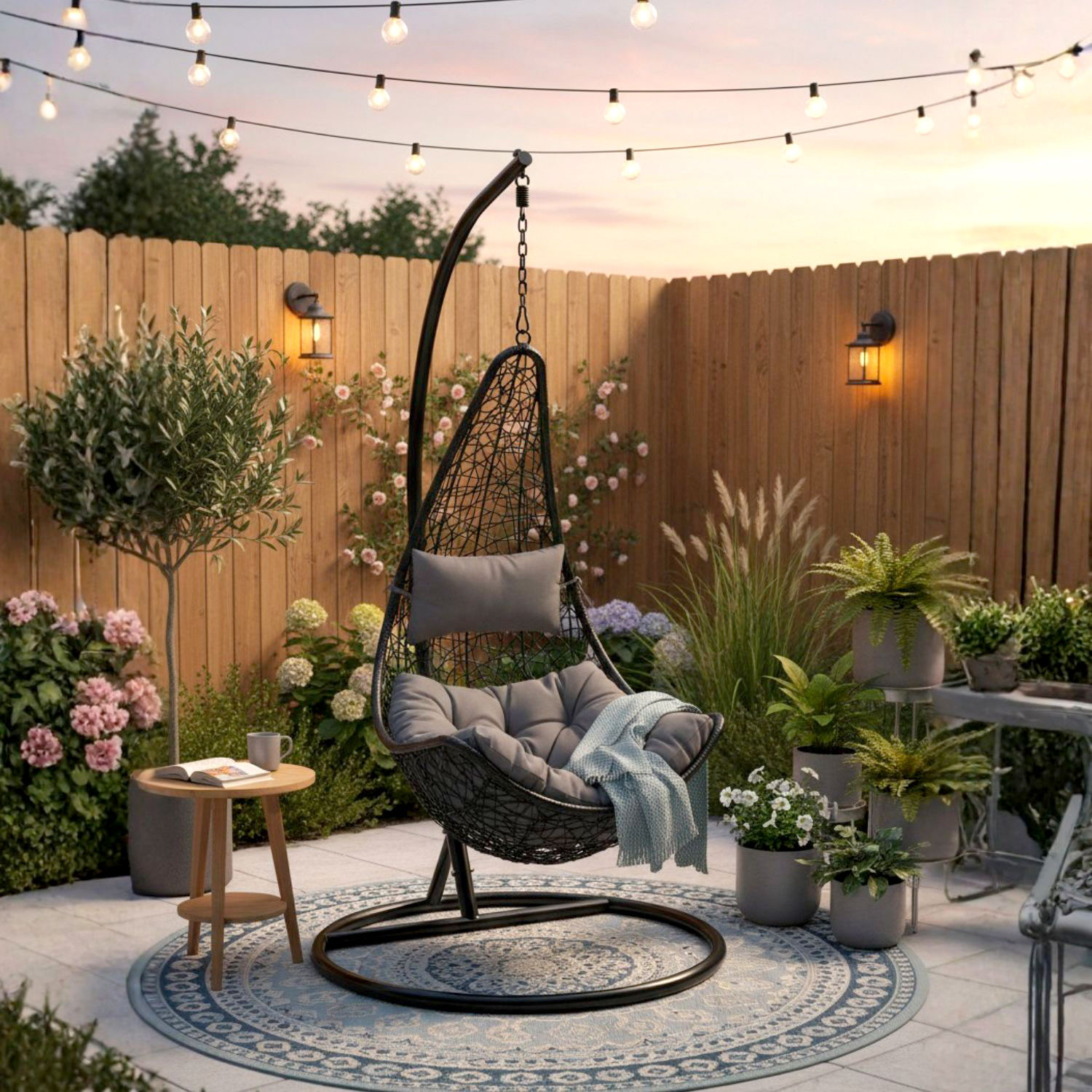 POLTRONA SOSPESA SINGOLA AMIRANTES NERA