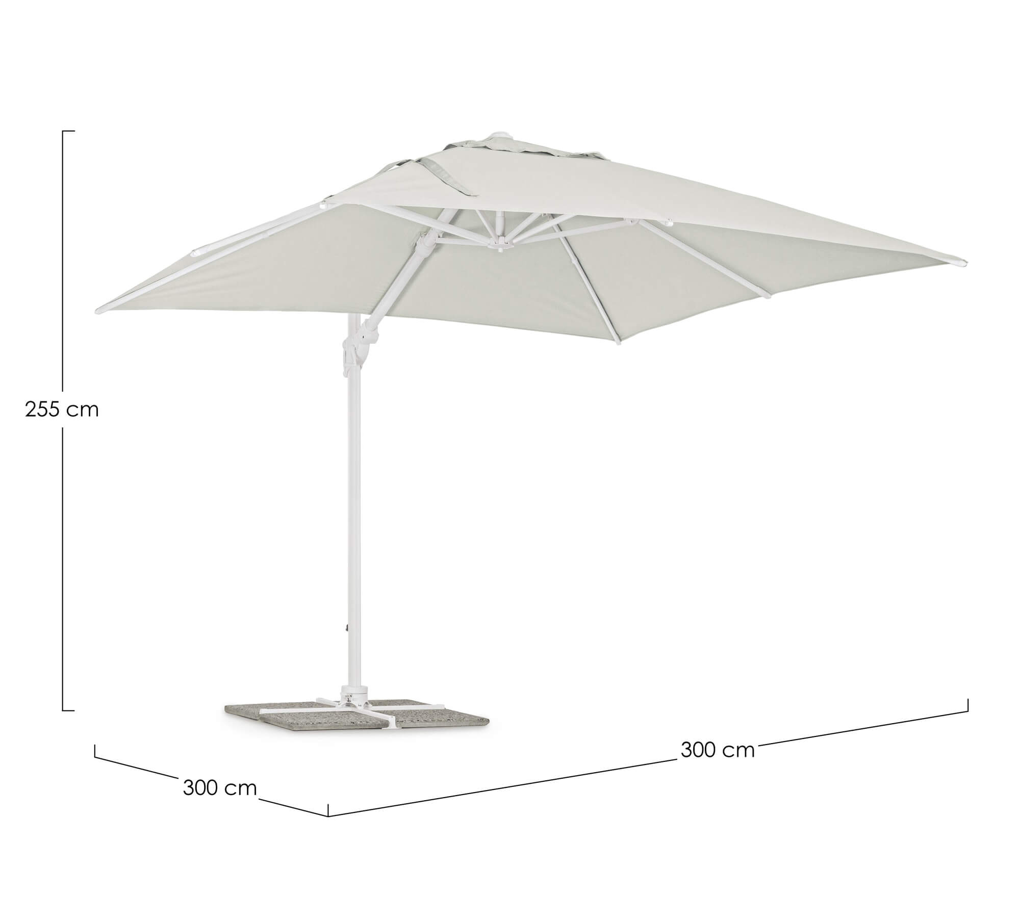 OMBRELLONE BRACCIO EDEN 3X3 BIANCO-NATURALE