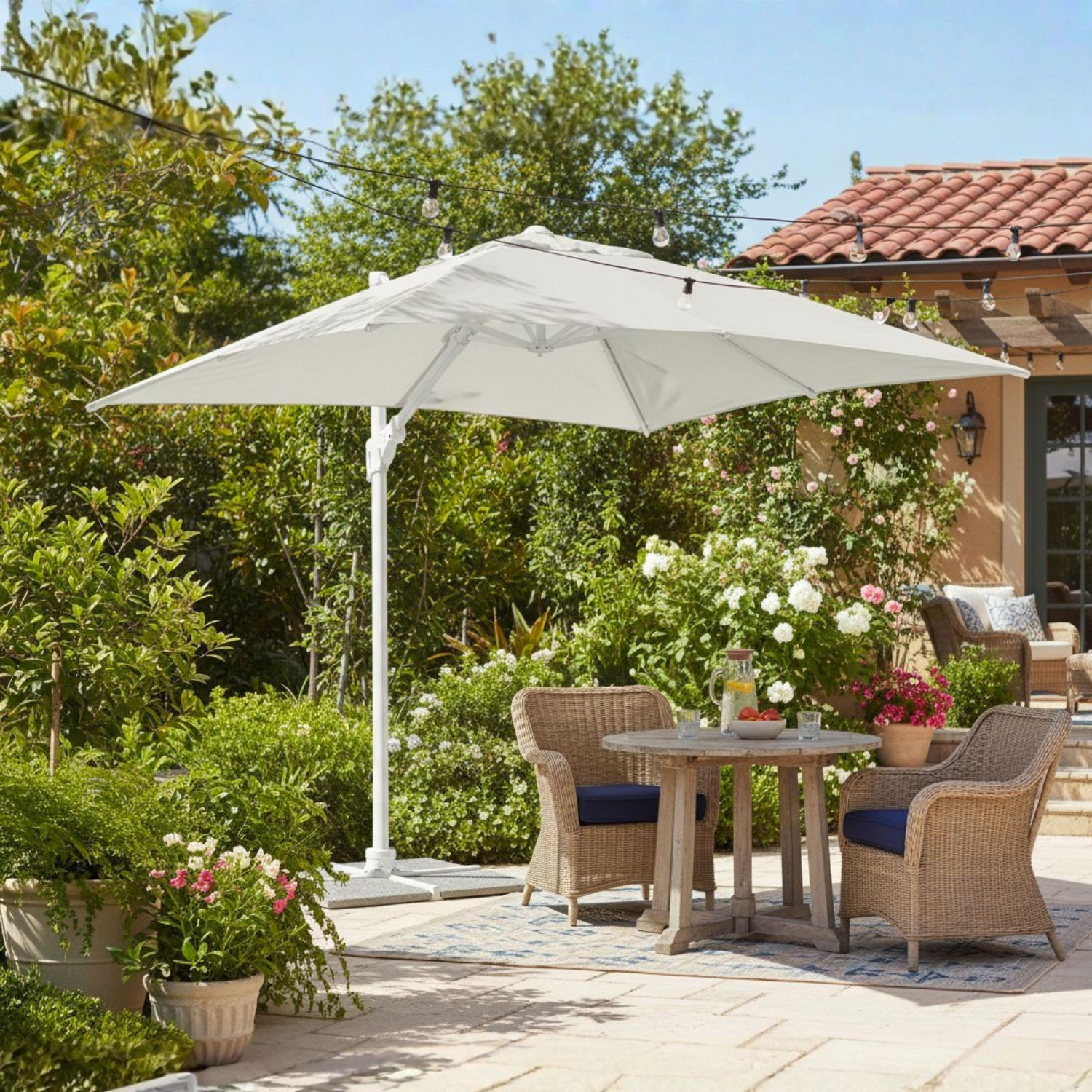 OMBRELLONE BRACCIO EDEN 3X3 BIANCO-NATURALE