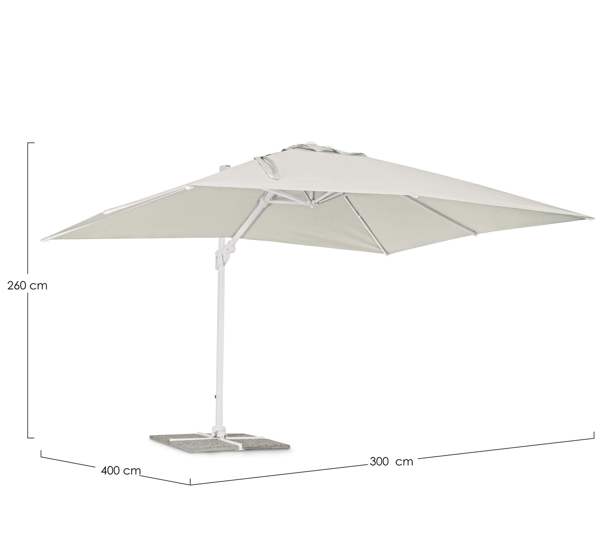 OMBRELLONE BRACCIO EDEN 3X4 BIANCO-NATURALE
