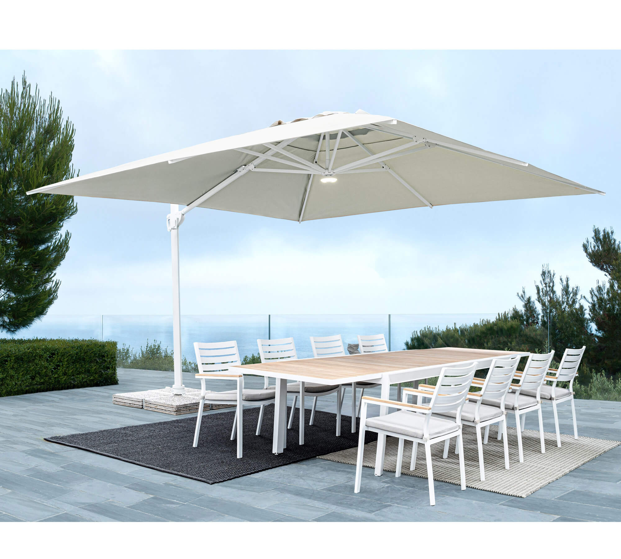 OMBRELLONE BRACCIO EDEN 4X4 BIACO-NATURALE