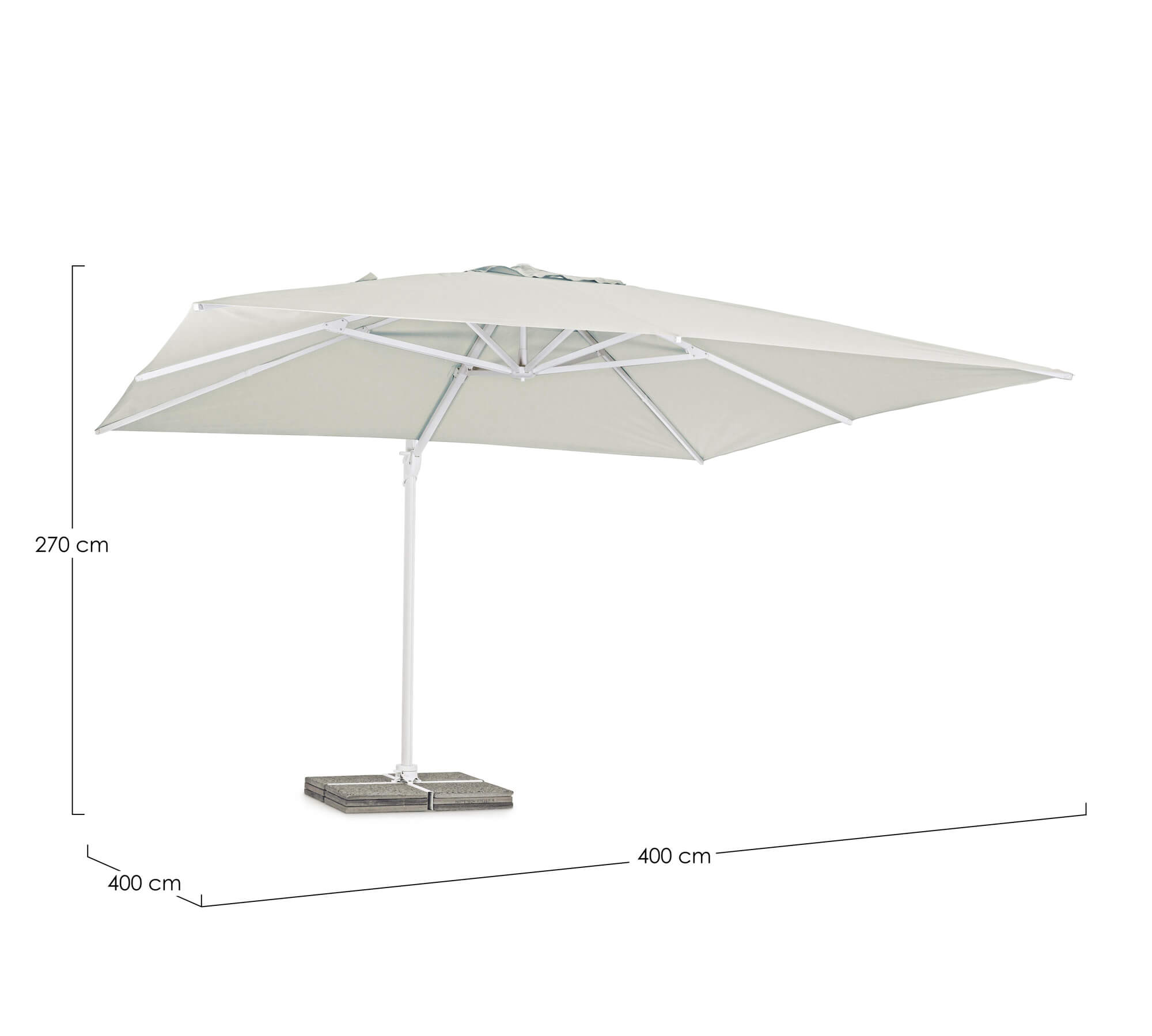 OMBRELLONE BRACCIO EDEN 4X4 BIACO-NATURALE