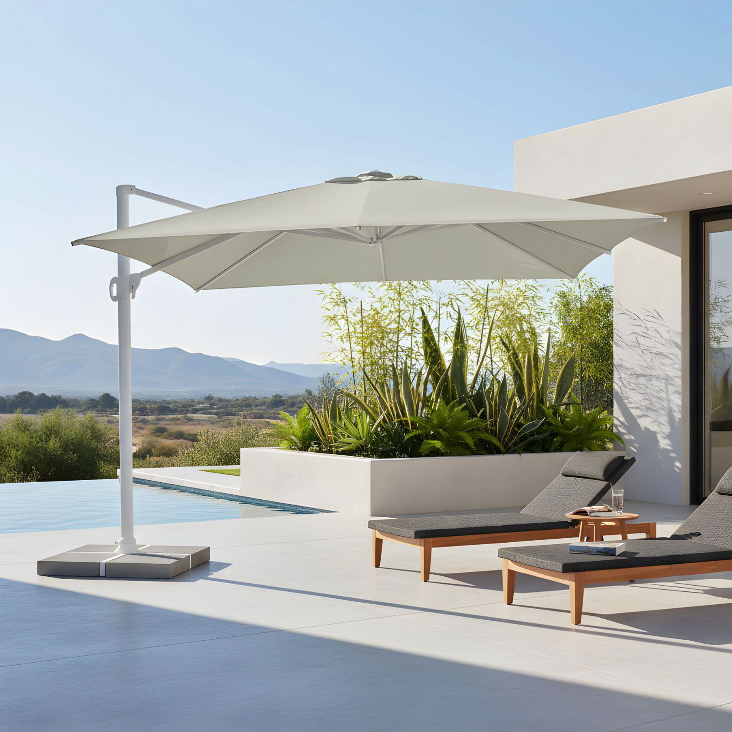 OMBRELLONE BRACCIO EDEN 4X4 BIACO-NATURALE