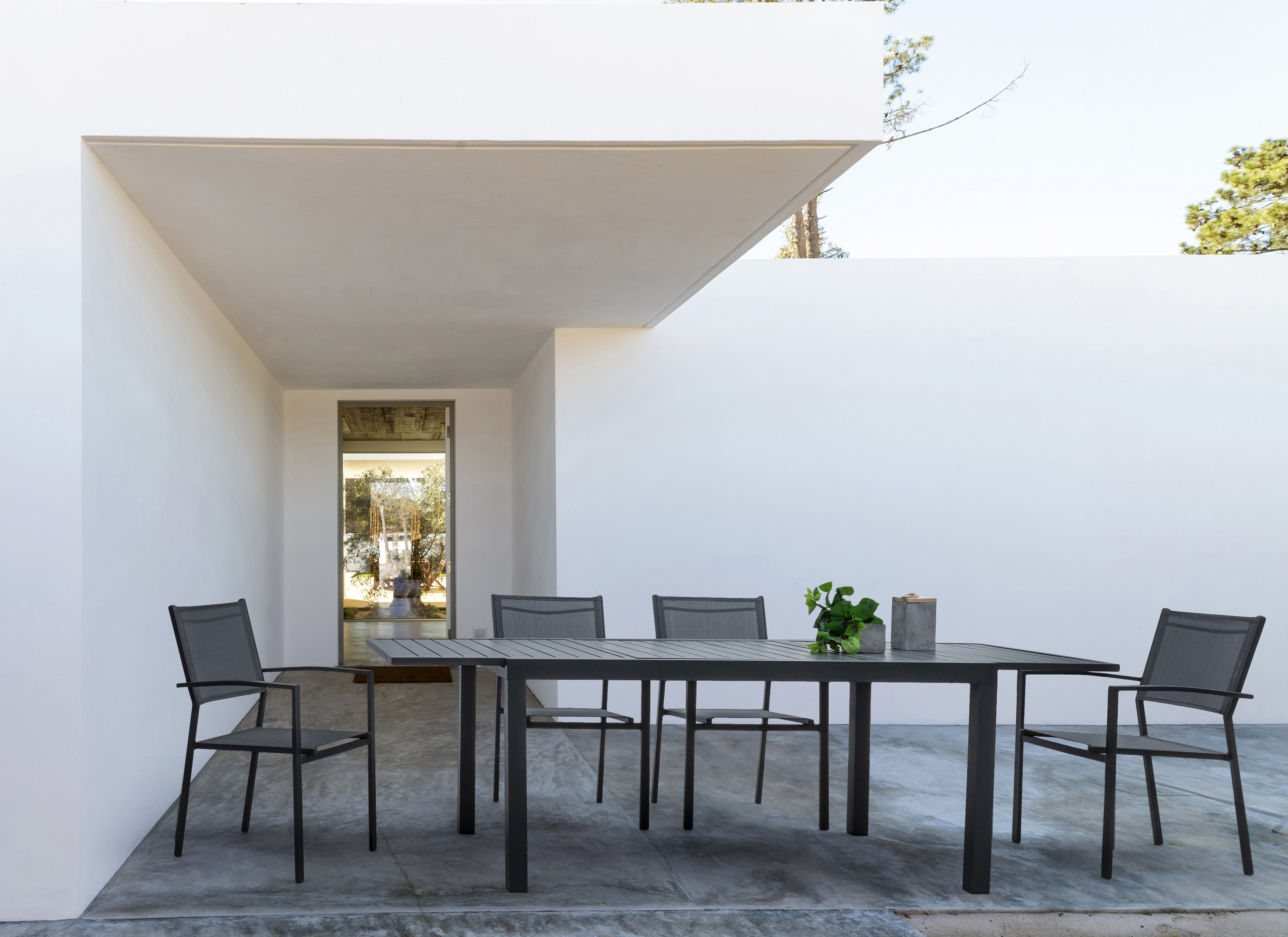 TAVOLO ALL.HILDE CM.160-240X90 ANTRACITE