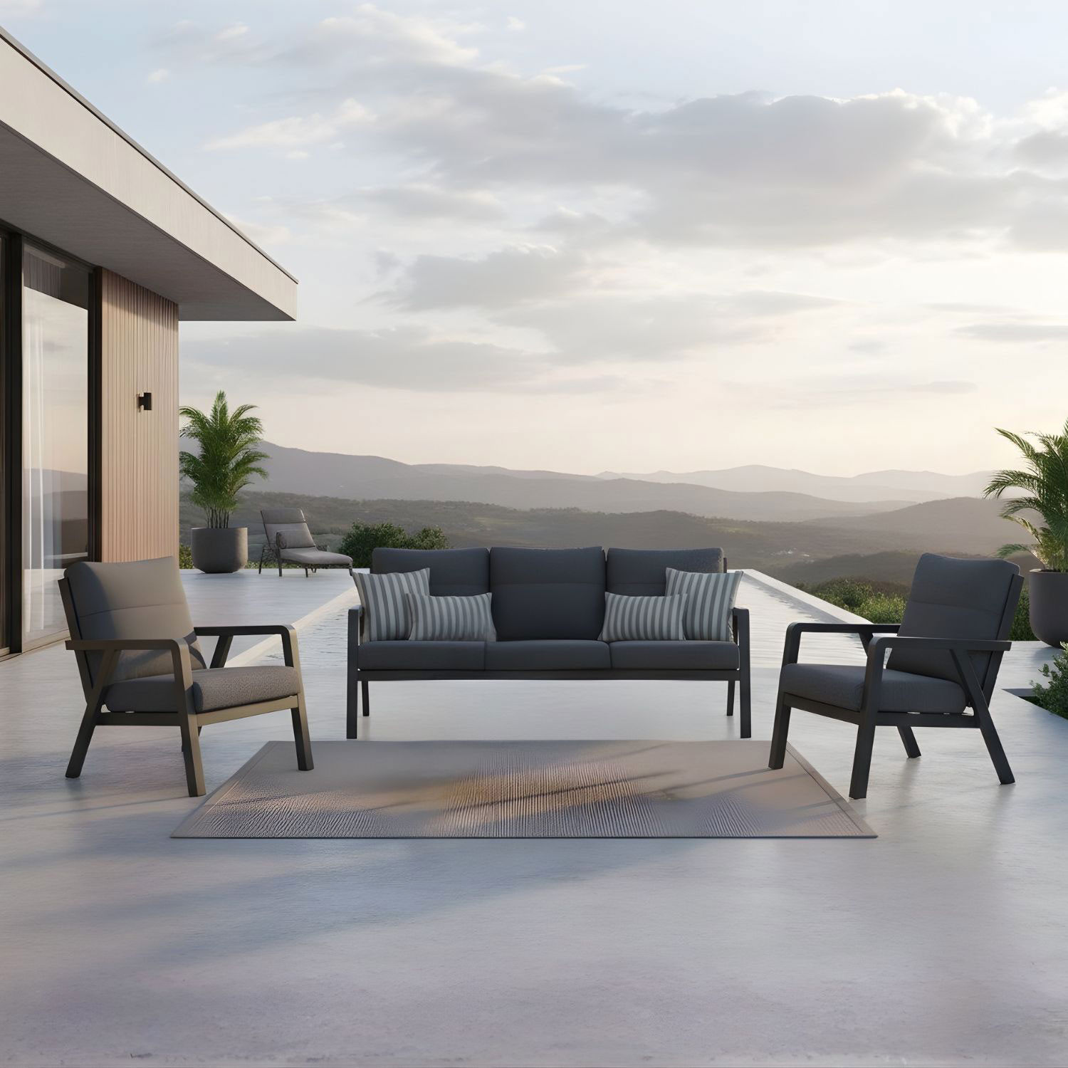 *SALOTTO TRUMAN 3 PZ.C-C ANTRACITE