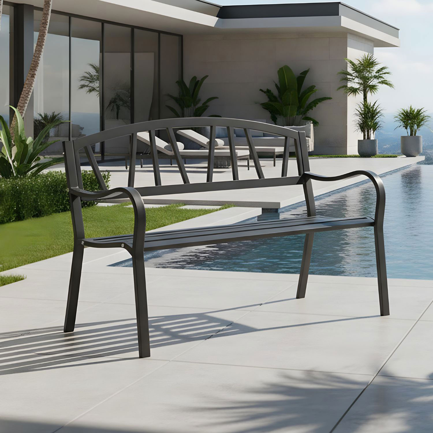 PANCA IN FERRO JANELLE ANTRACITE