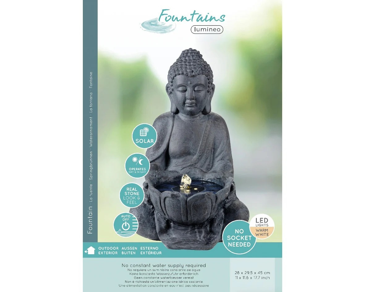 FONTANA BUDDHA SOLARE LED CM.28 ANTRACITE