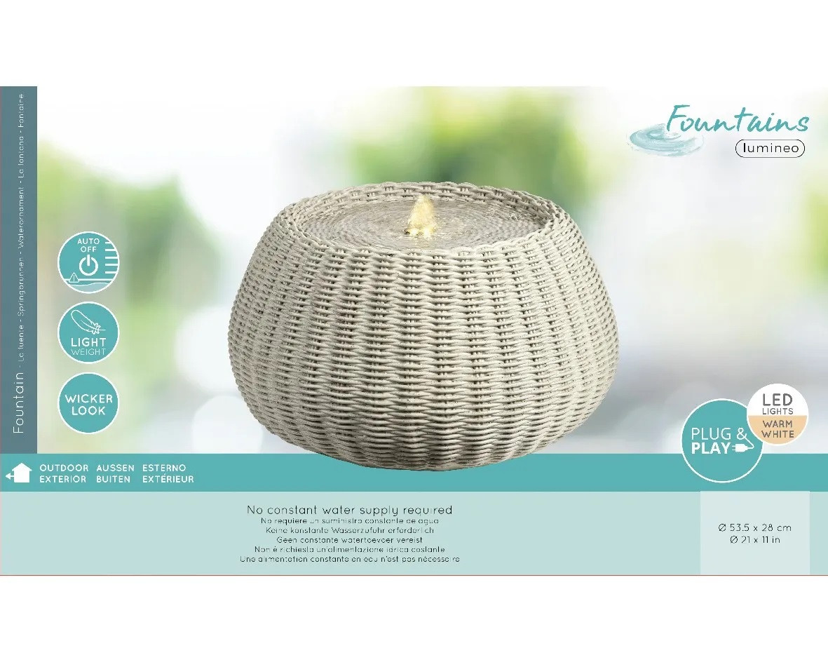 FONTANA POLIRESINA LED D.53X28H BEIGE