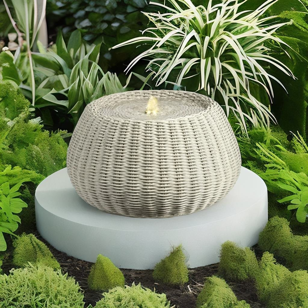 FONTANA POLIRESINA LED D.53X28H BEIGE