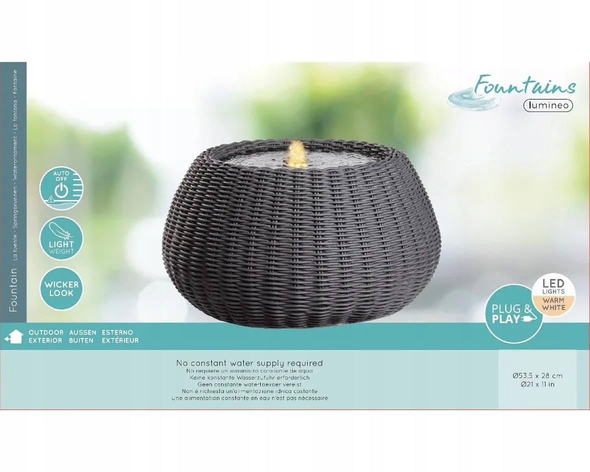 FONTANA SOLARE POLIRESINA D.53X28H ANTRACITE