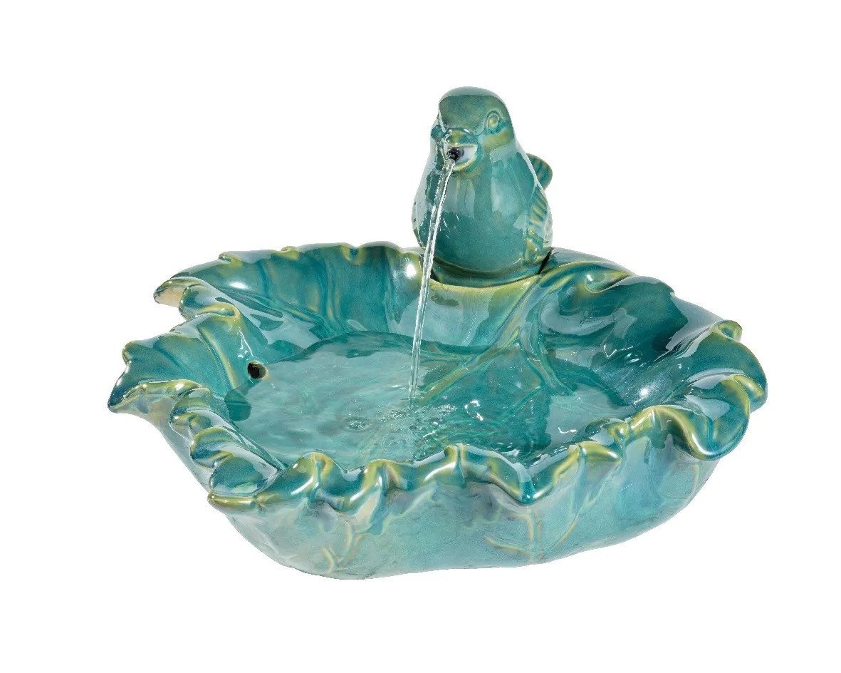 FONTANA CERAMICA UCCELLINO D.40.5 VERDE