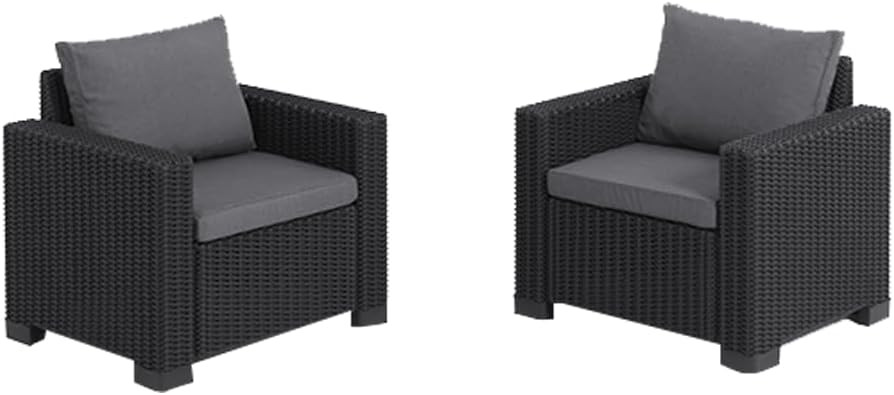 *SET 2 POLTRONE CALIFORNIA GRAFITE CON CUSCINO