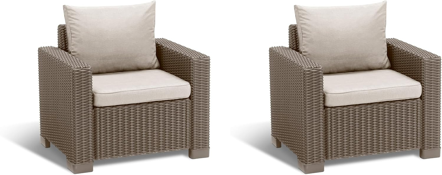 SET 2 POLTRONE CALIFORNIA CAPPUCCINO CON CUSCINI