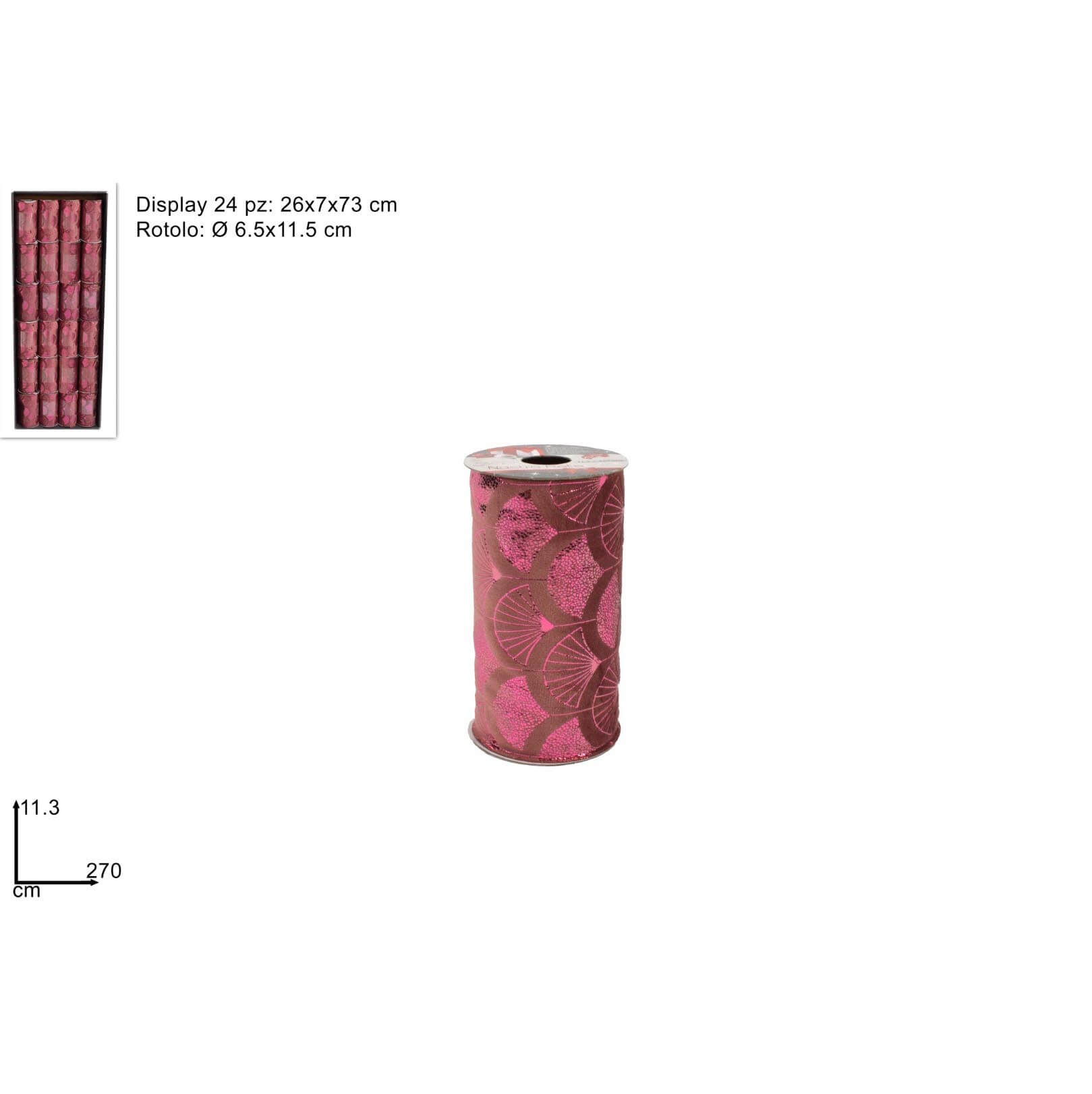 *ROTOLO 11.3X270CM VELLUTO LAMINATO ROSA