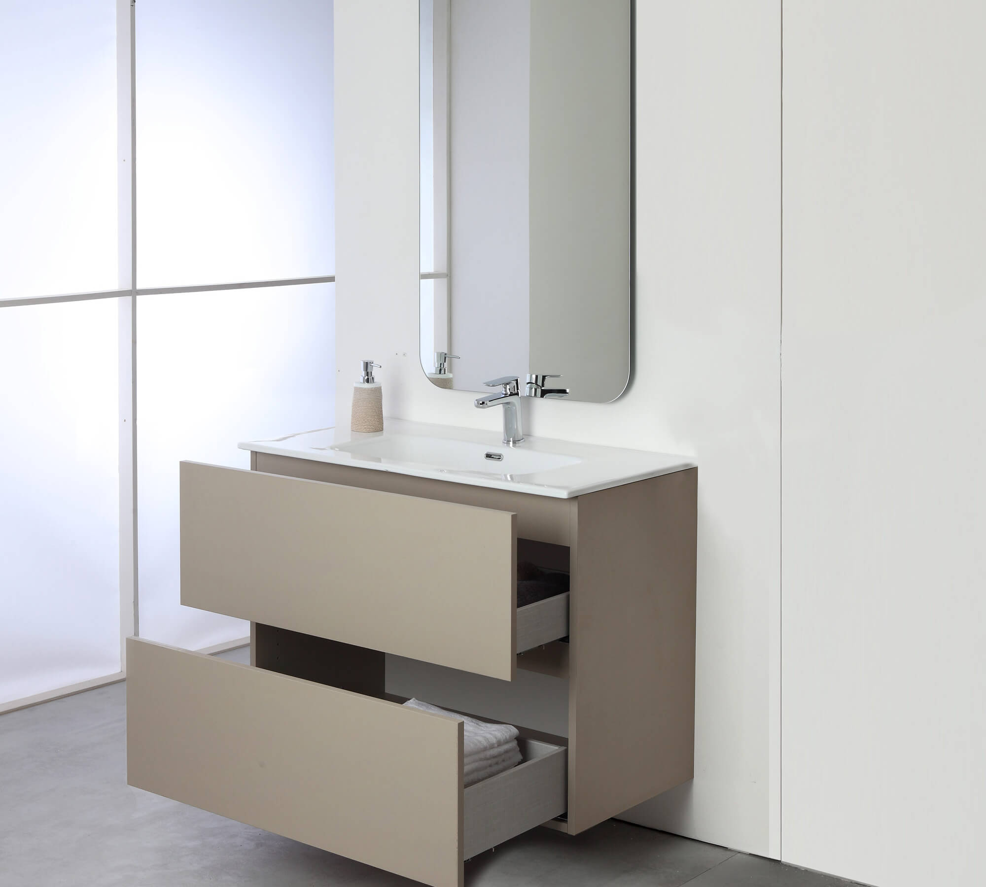 *MOBILE BAGNO CM.90 2 CASS.TORTORA PASTELLO