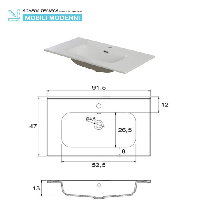 *MOBILE BAGNO CM.90 2 CASS.TORTORA PASTELLO