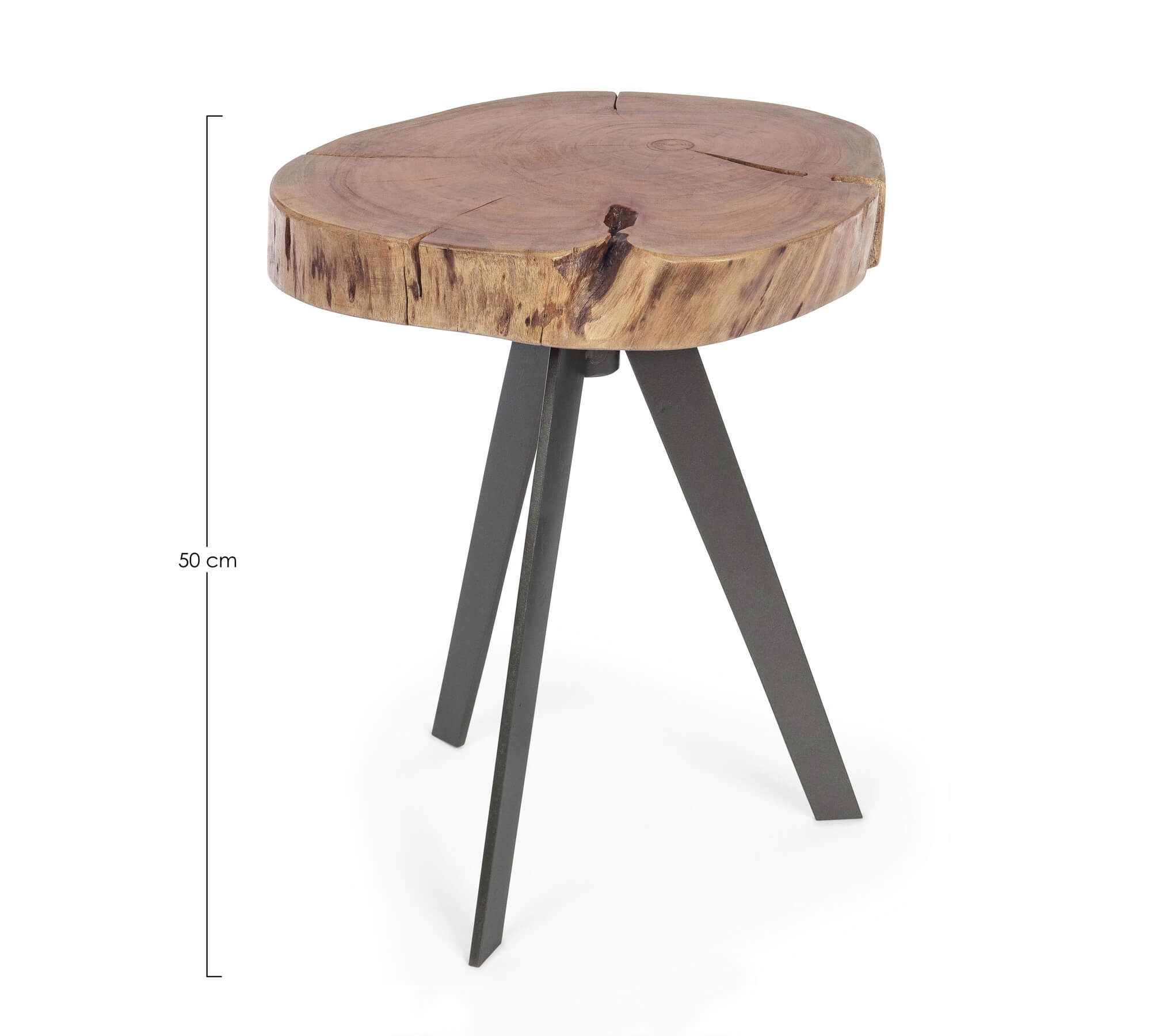 *TAVOLINO ARON DM. 35X50H LEGNO/FERRO