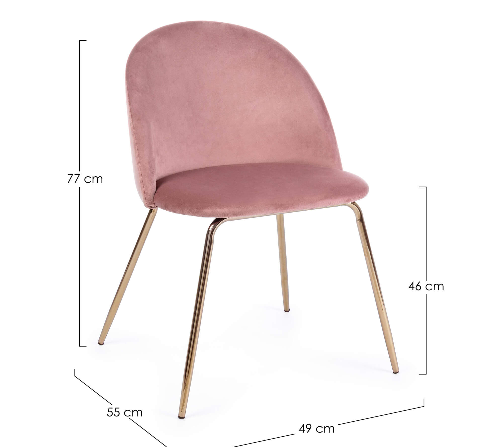 SEDIA TANYA VELLUTO ROSA
