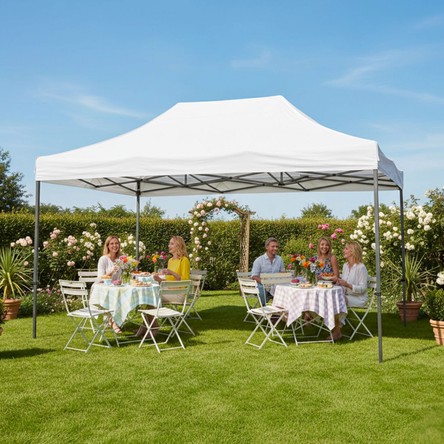 GAZEBO ESTENSIBILE MAIORI MT.3X4.5 BIANCO