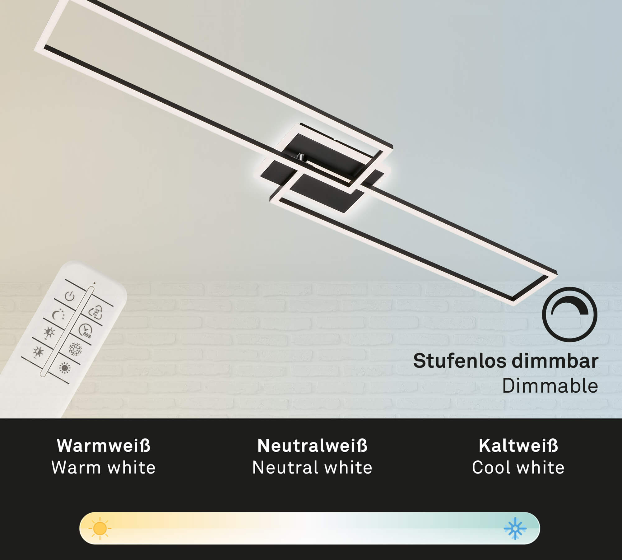 *FRAME PLAF.LED CM.110X24.8 40W 2.7K-6.5K NERO