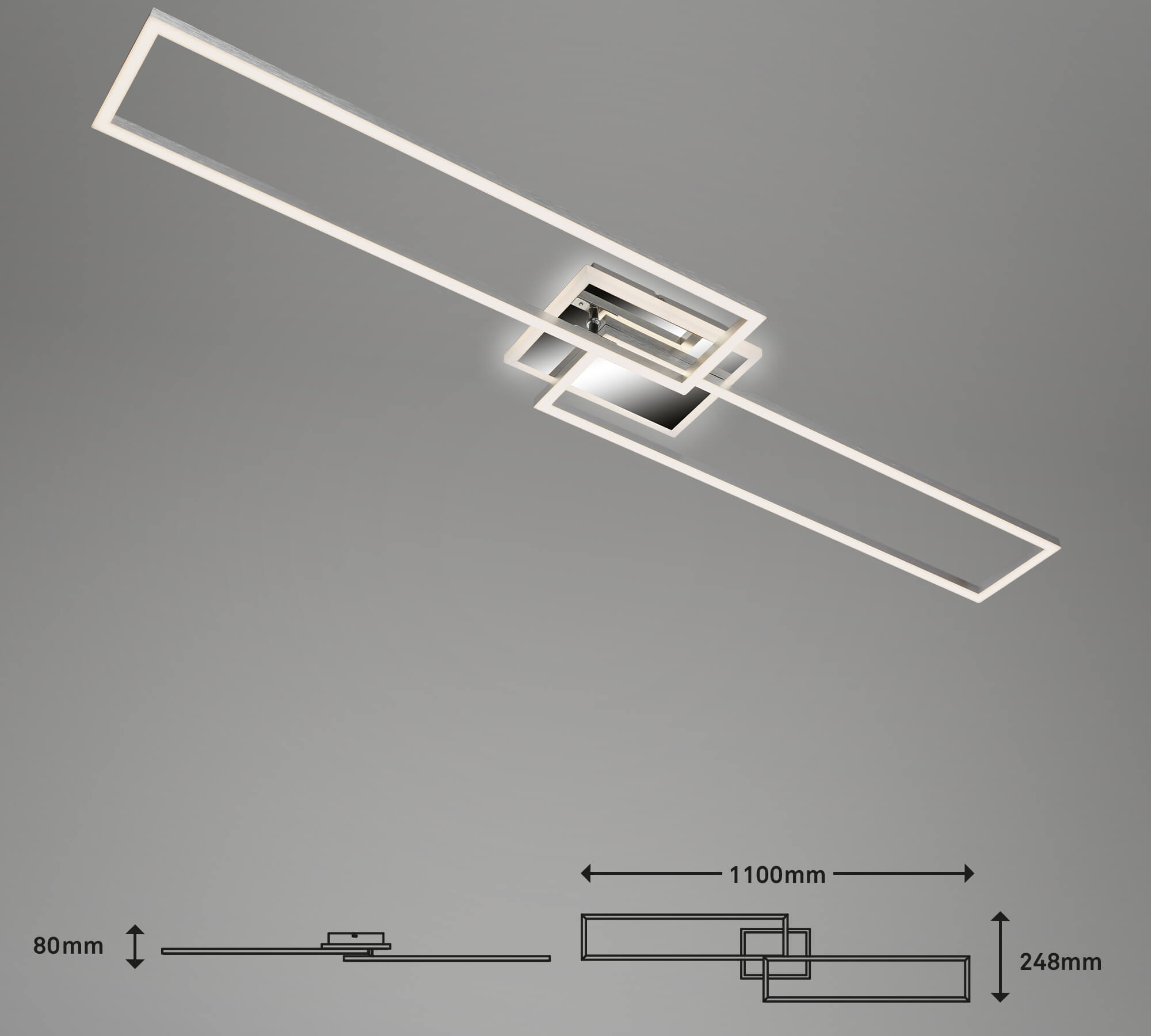*FRAME PLAF.LE CM.110X24.8 40W 2.7K-6.5K CROMO