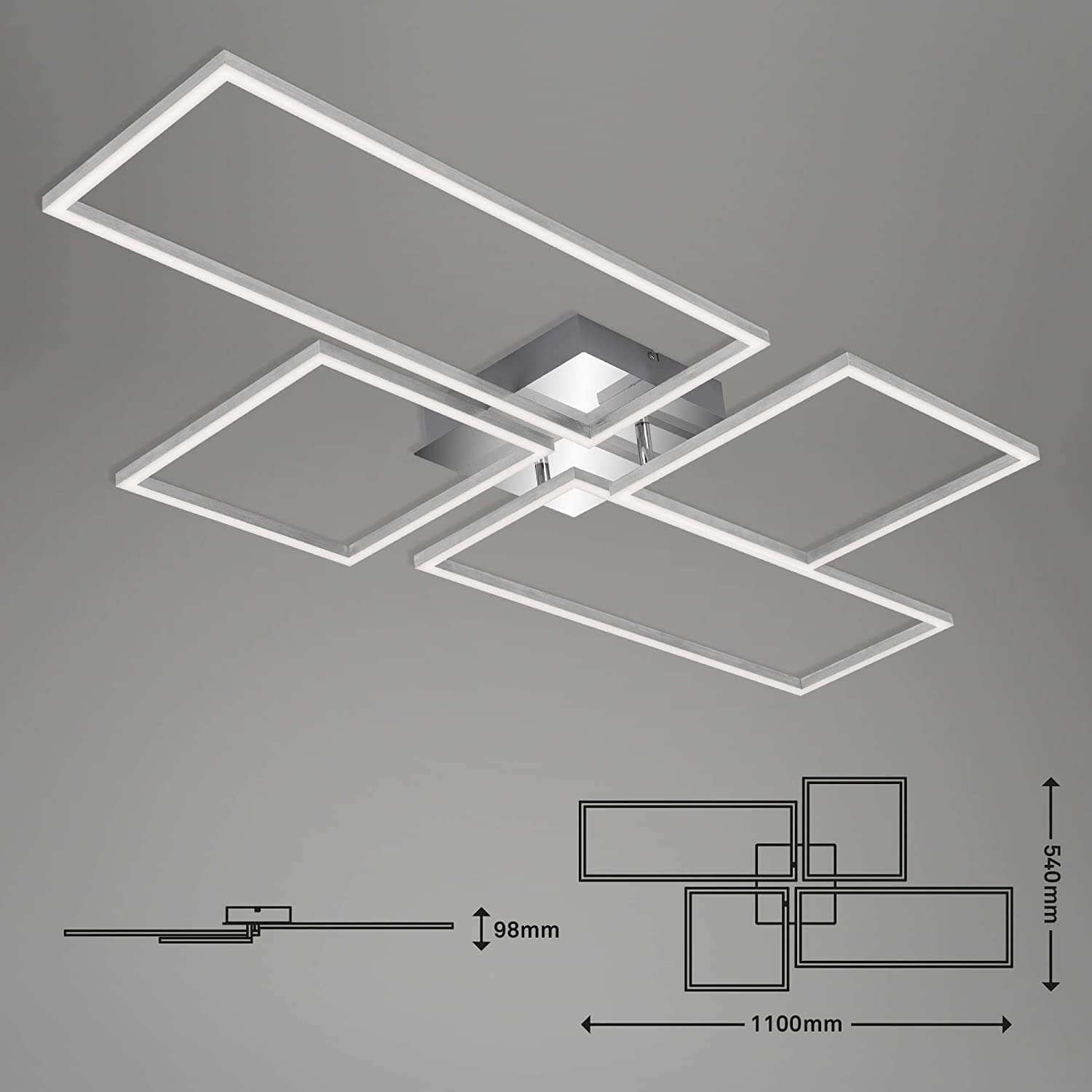 *FRAME PLAF.CM.110X54 54W DIMM.CROMO/ALLUMINIO
