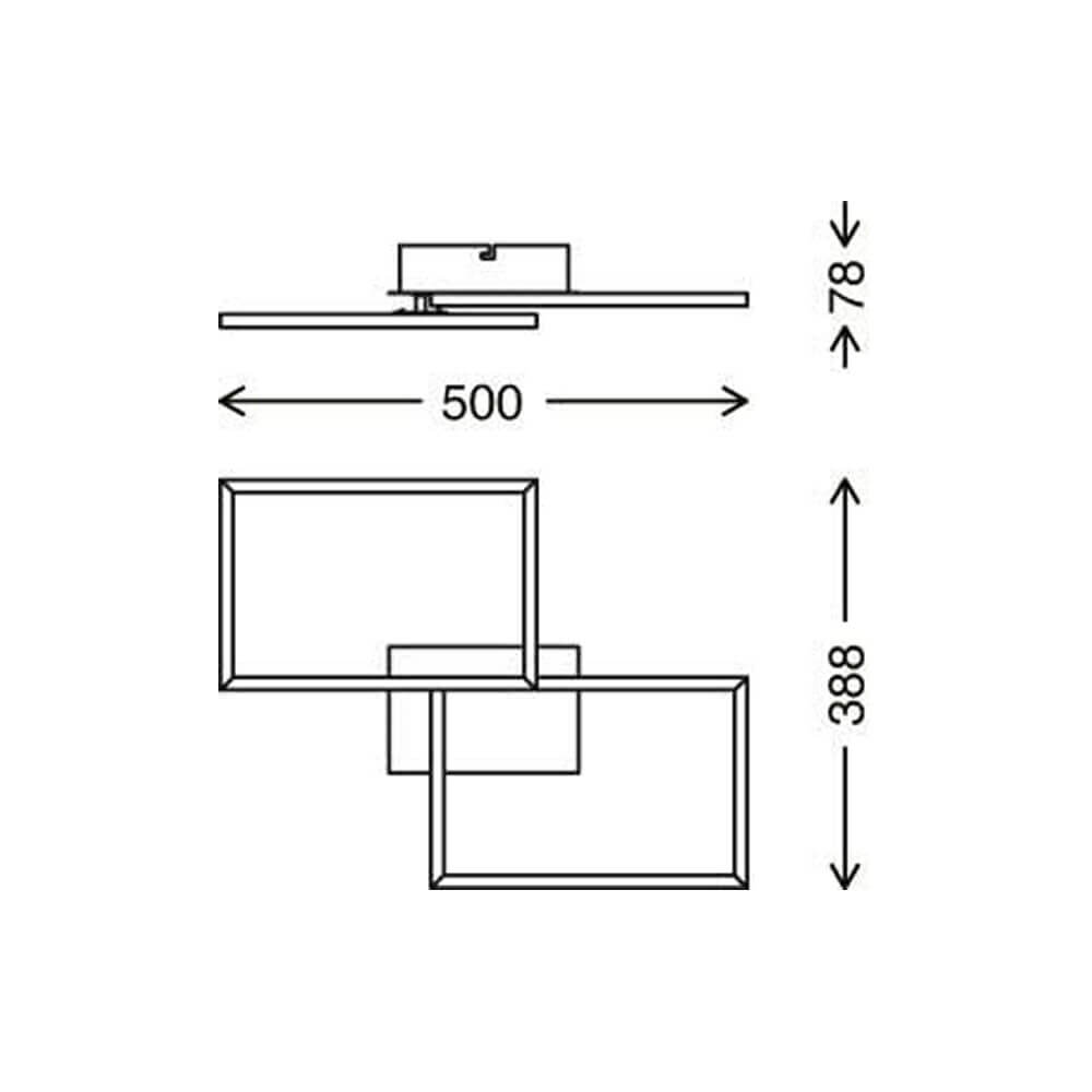 FRAME PLAFONIERA CM.50X39 30W DIMM.CROMO/ALLUMINIO