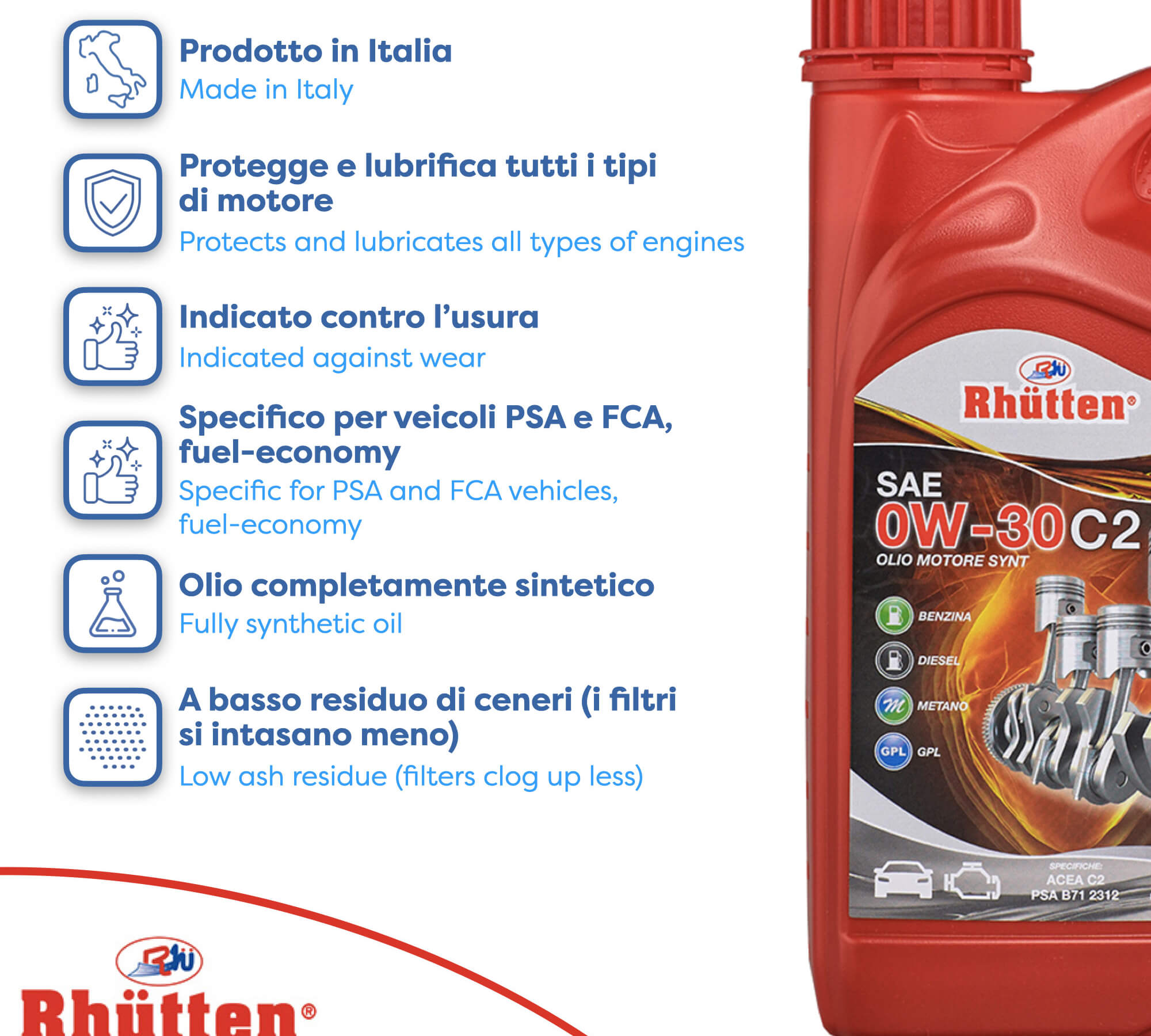 OLIO MOTORE RHUTTEN OW030 LT.1