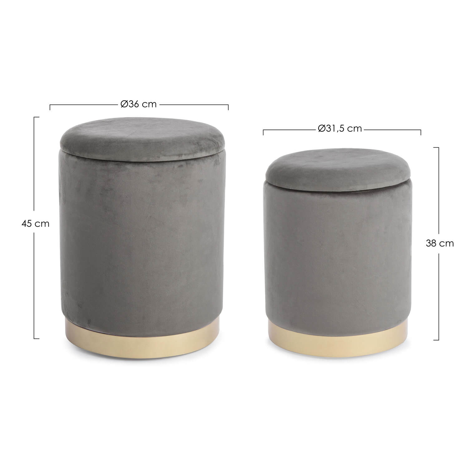 POUF CONTENITORE POLINA GRIGIO GRANDE