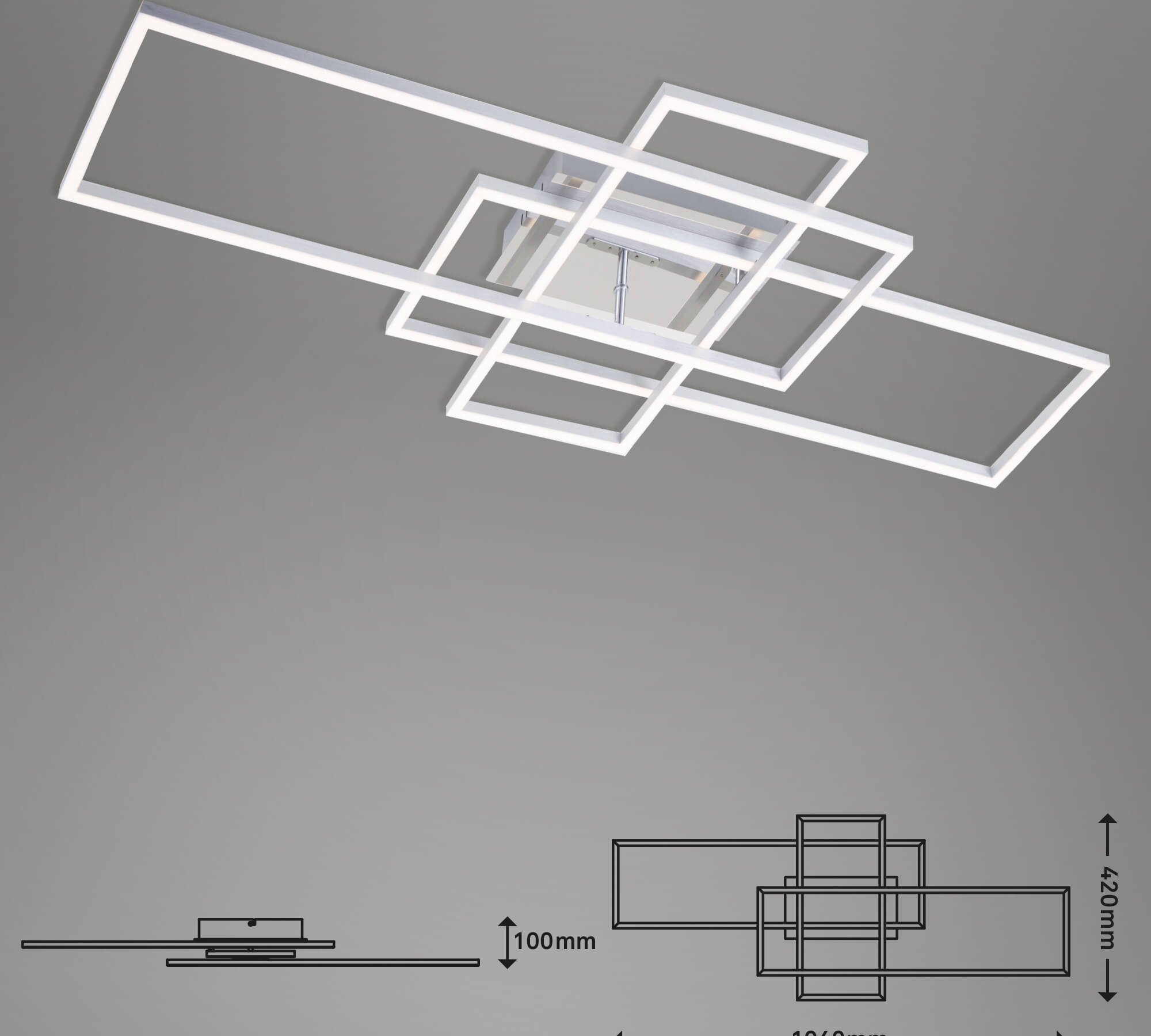 FRAME PLAFONIERA LED 104X32 51 WATT 6600 LUMEN ALL