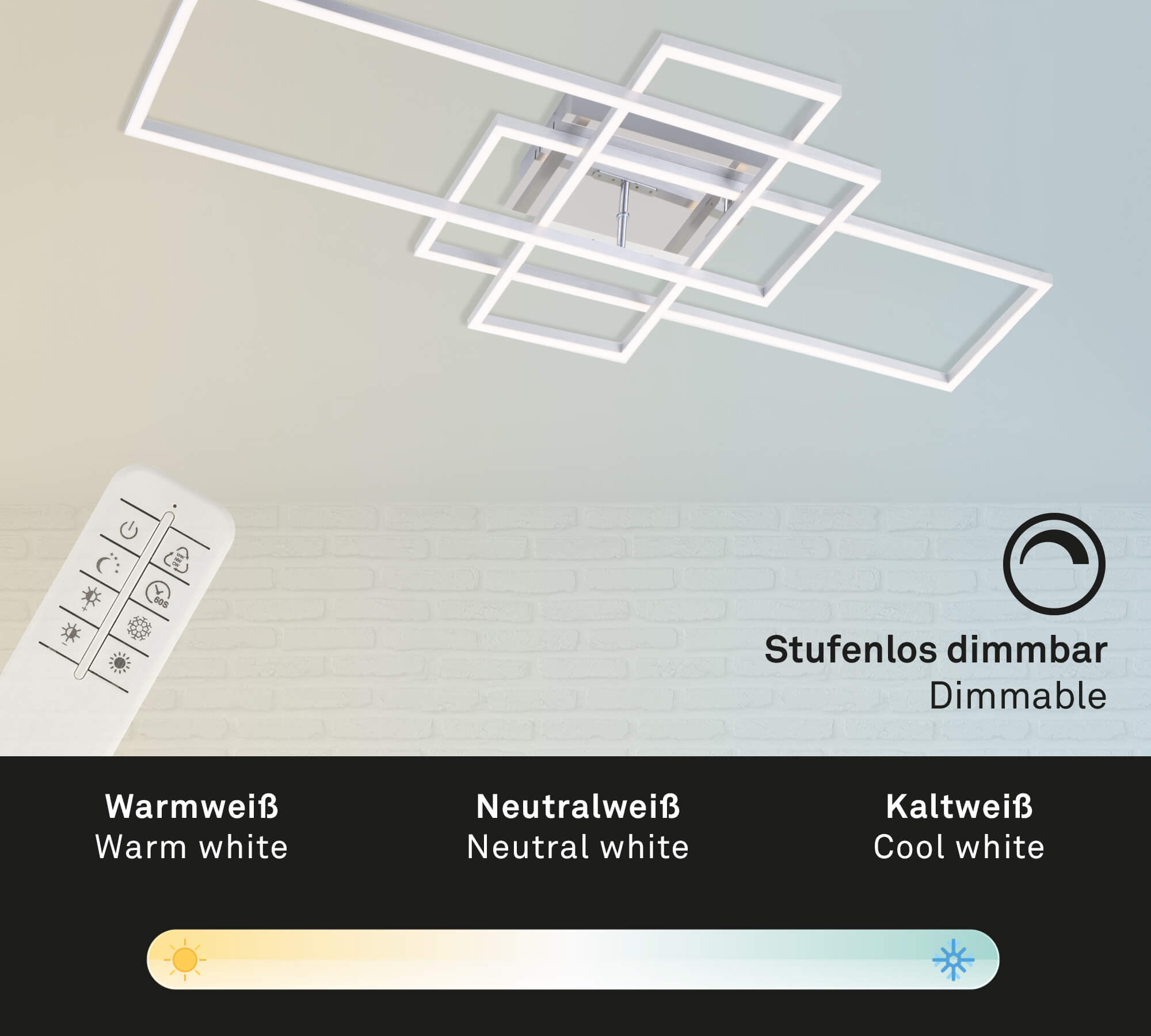 FRAME PLAFONIERA LED 104X32 51 WATT 6600 LUMEN ALL