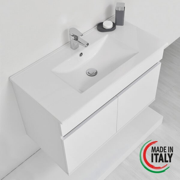 MOBILE BAGNO SOSPESO 2 ANTE CM.90 BIANCO