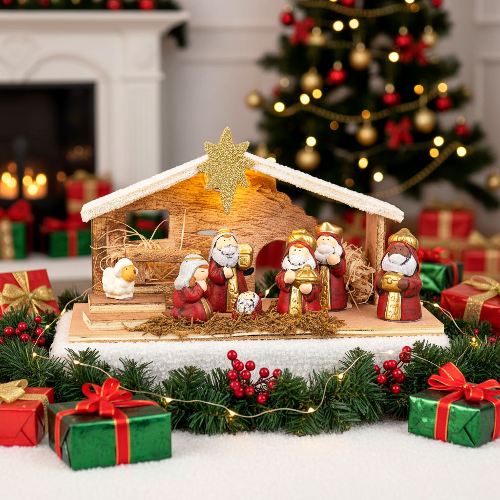 NATIVITA'NAZARETH CAPANNA CON LED