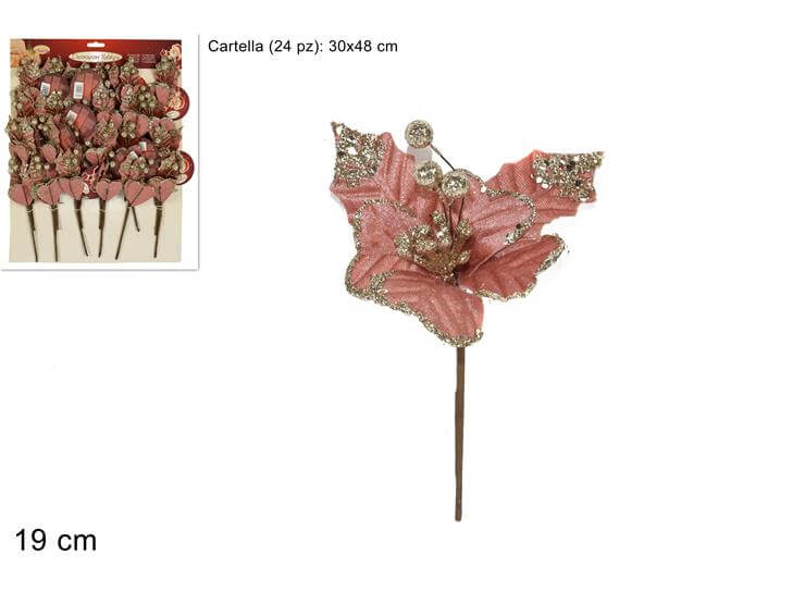 *FIORE NATALIZIO CM.19 ROSA