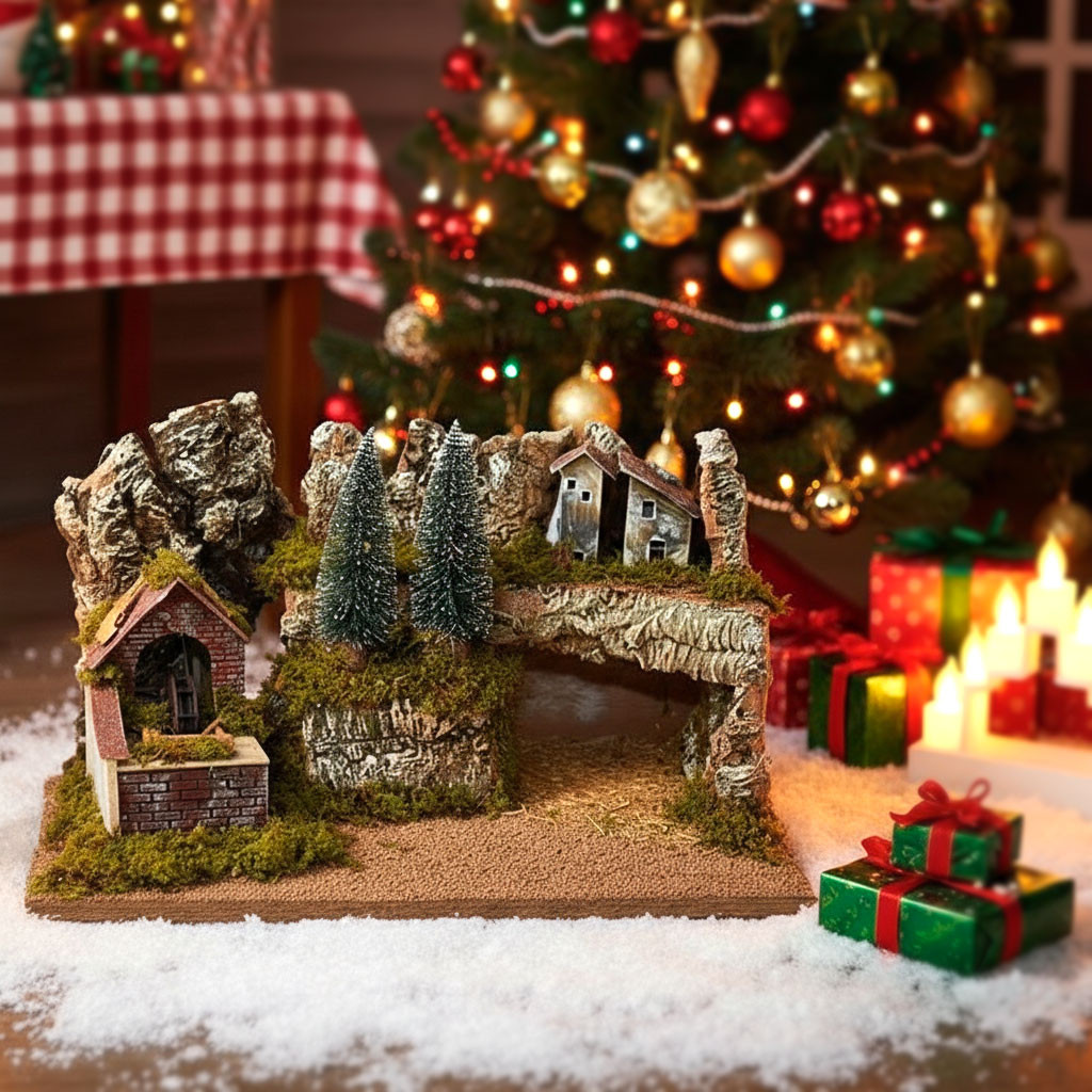 PAESAGGIO VUOTO C/MULINO ELETTRICO CM.61X35X35