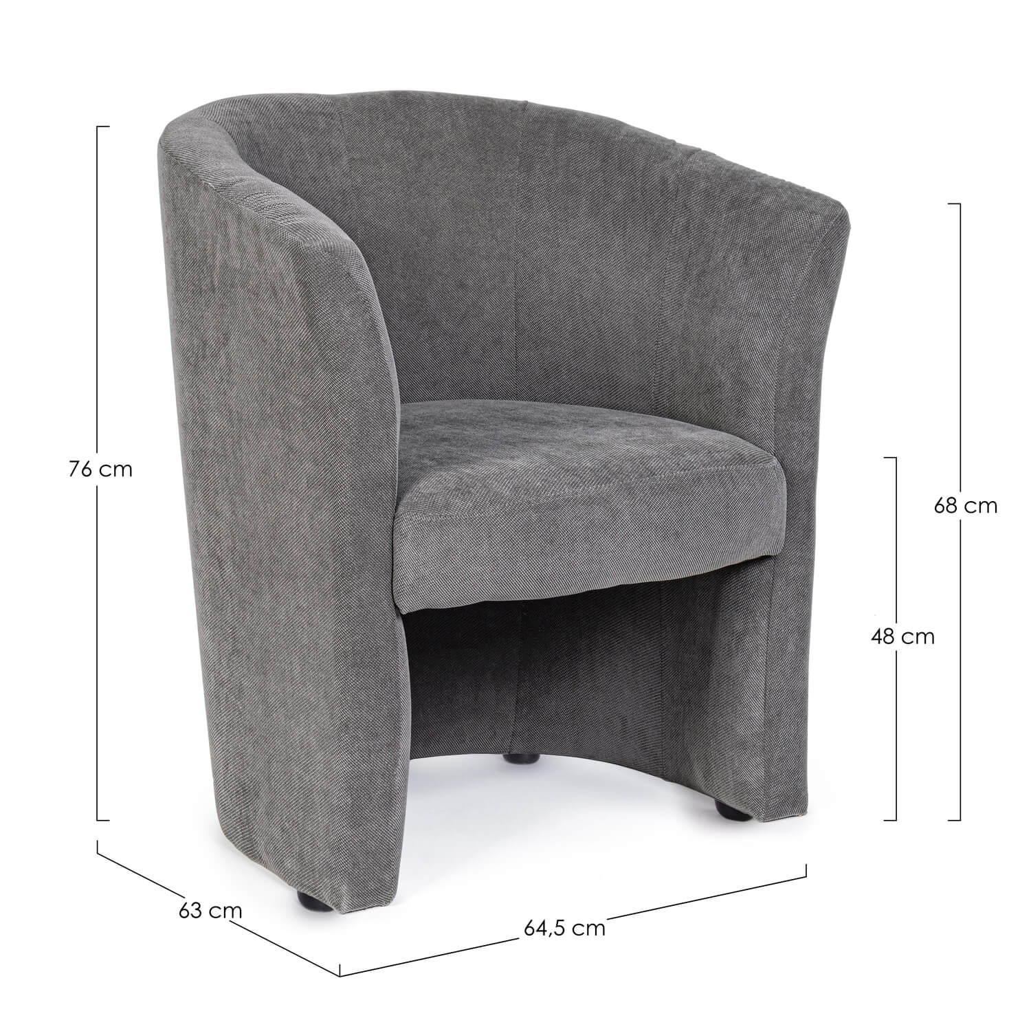 *POLTRONA BELIZE IN TESSUTO ANTRACITE