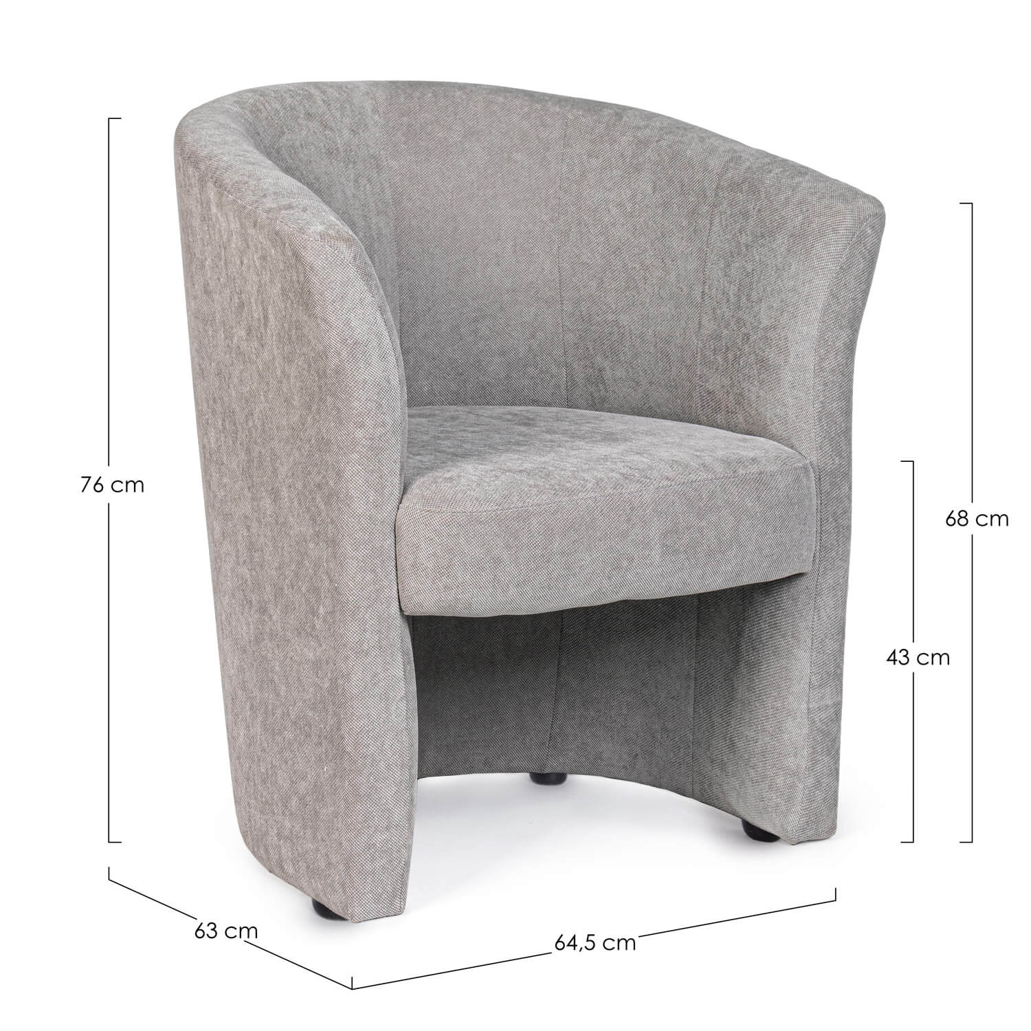 *POLTRONA BELIZE IN TESSUTO GRIGIO CHIARO