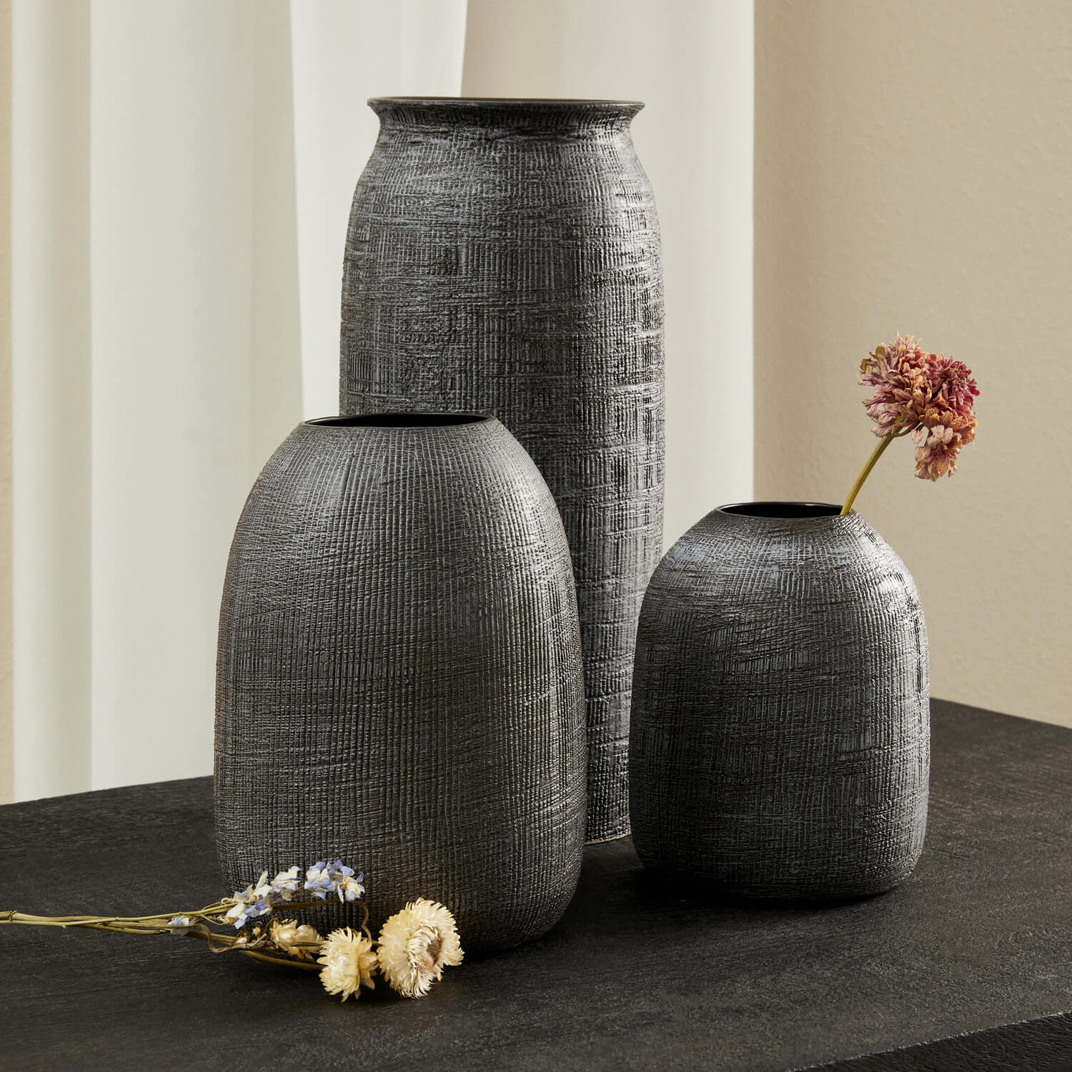 VASO PAPYRUS CIL GRIGIO SCURO H40.5