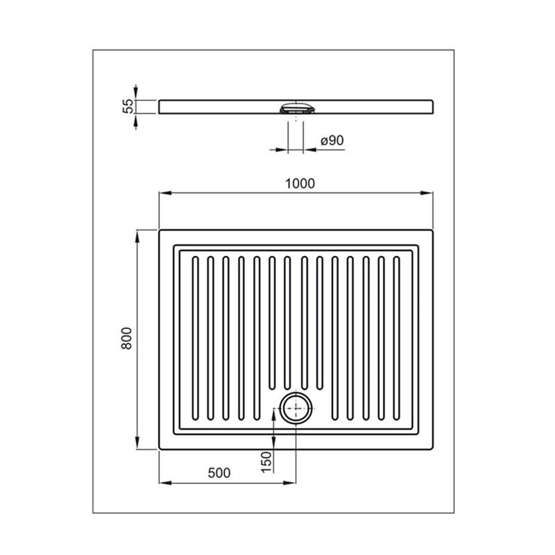 PIATTO DOCCIA IN CERAMICA H5 CM.80X100 BIANCO