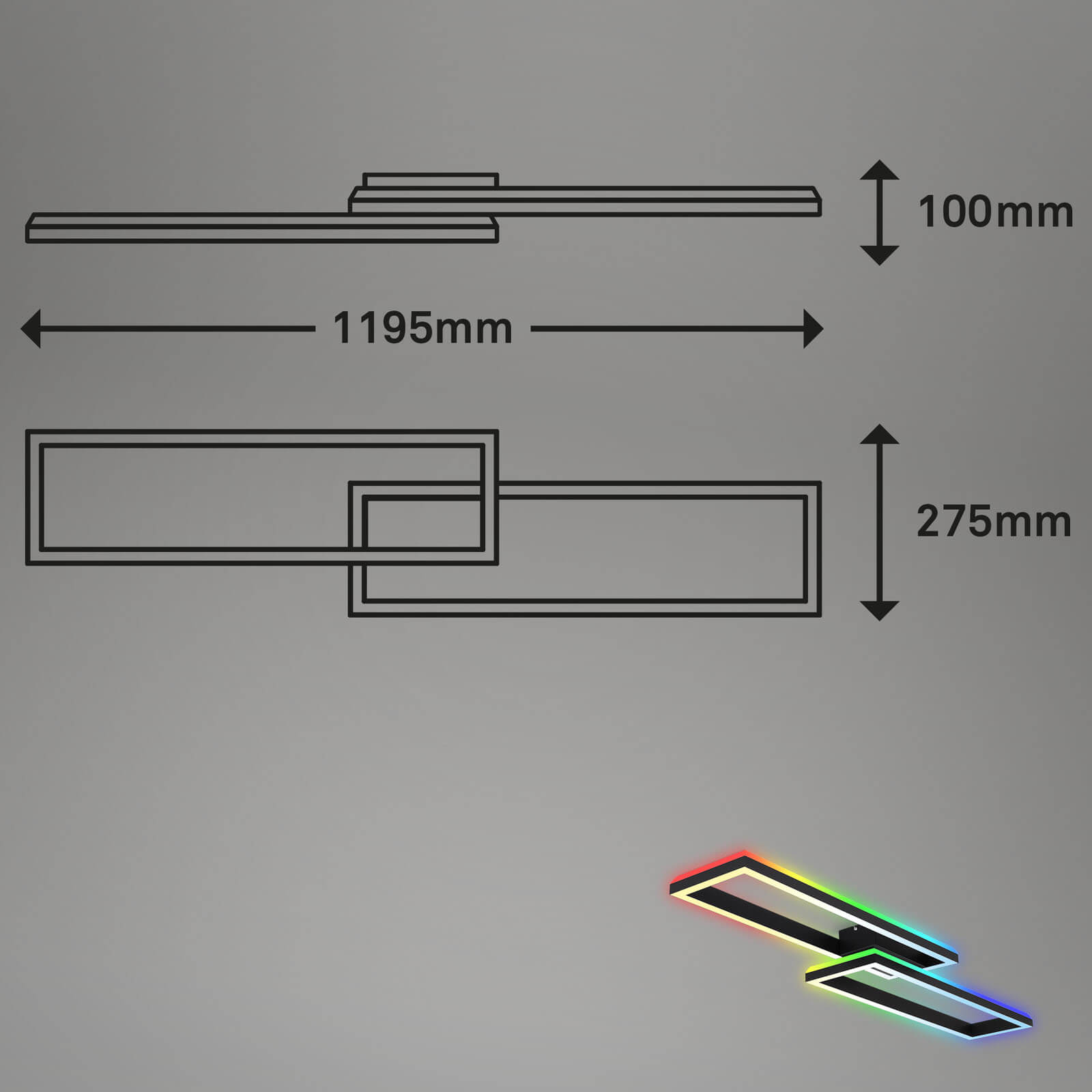 *FRAME APPL.LED DIMM.120X28 45W NERO
