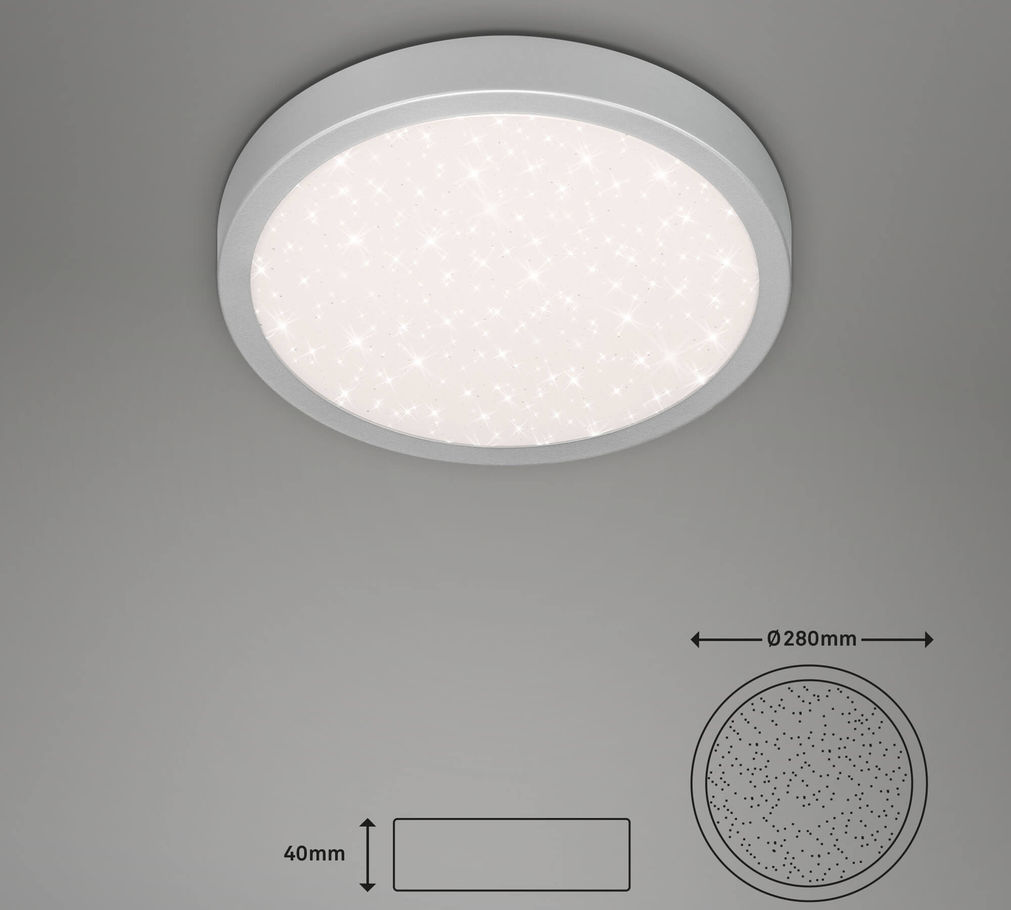 RUNA PLAFONIERA LED D.28.5 18W METALLO/CORN.ARG.