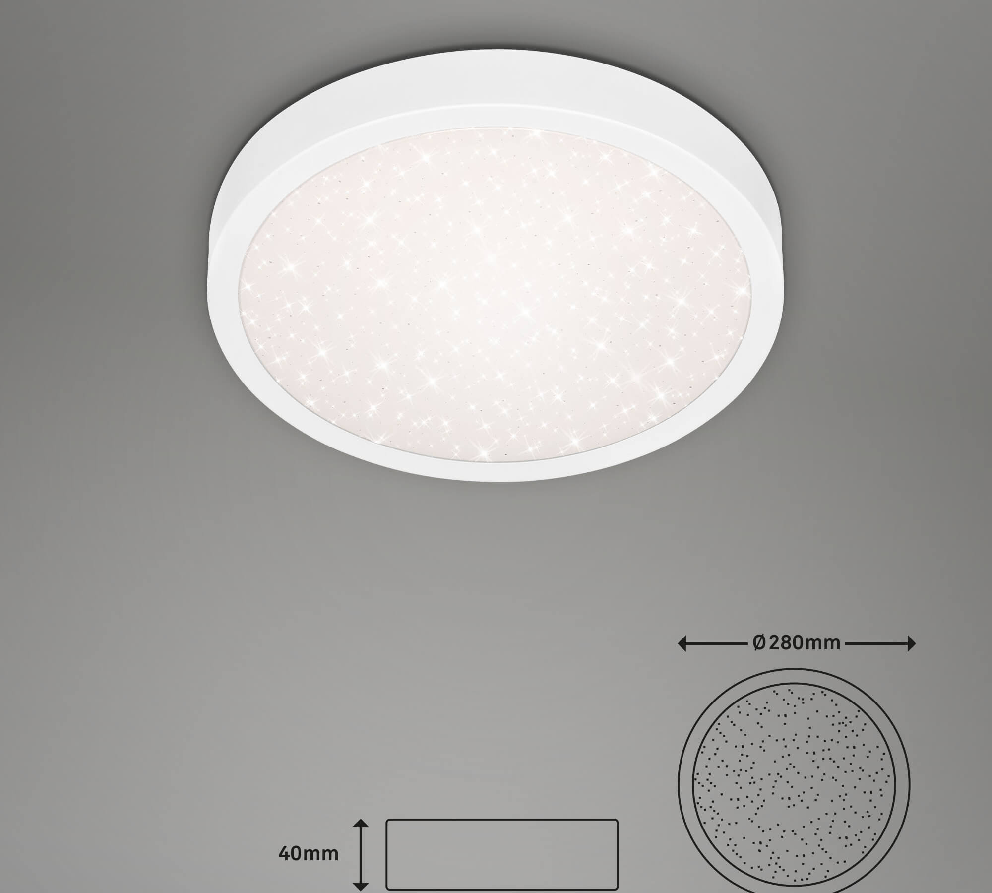 *RUNA PLAFONIERA LED D.28.5 18W MET/CORNICE BIANCO