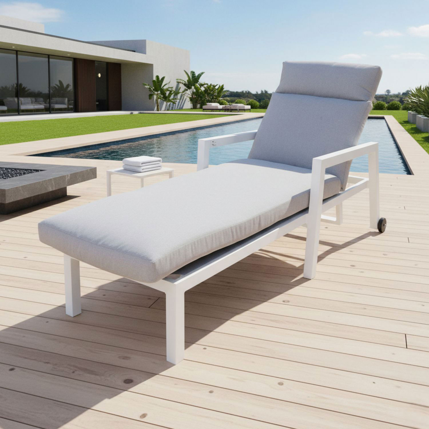 LETTINO ALLUMINIO RECLINABILE BIANCO