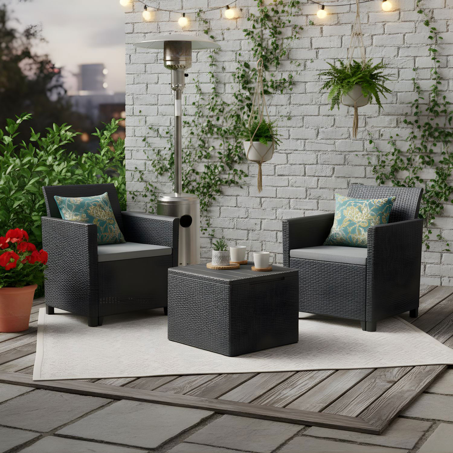 SET BALCONY IN RESINA CLAIRE GRAFITE