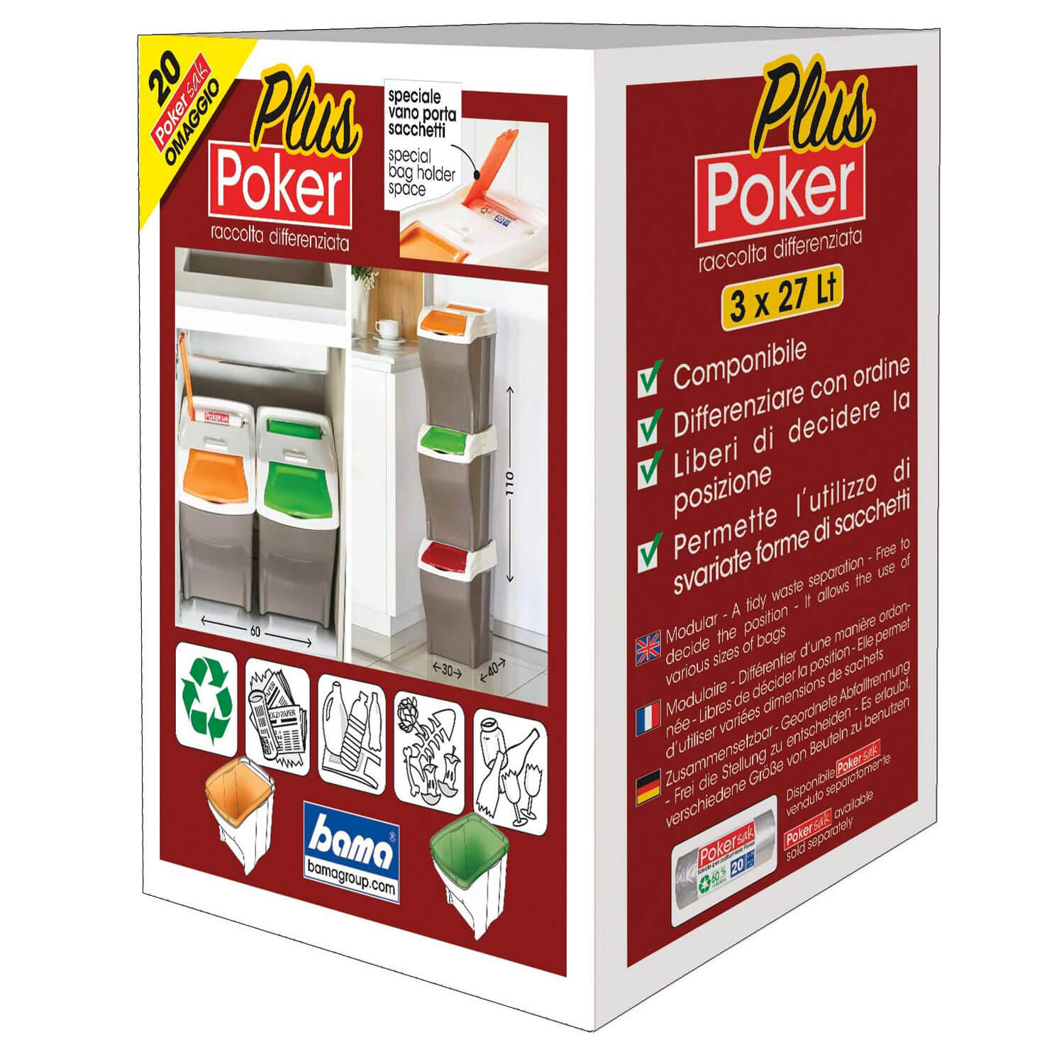 PATTUMIERA POKER PLUS 3X27LT BAMA